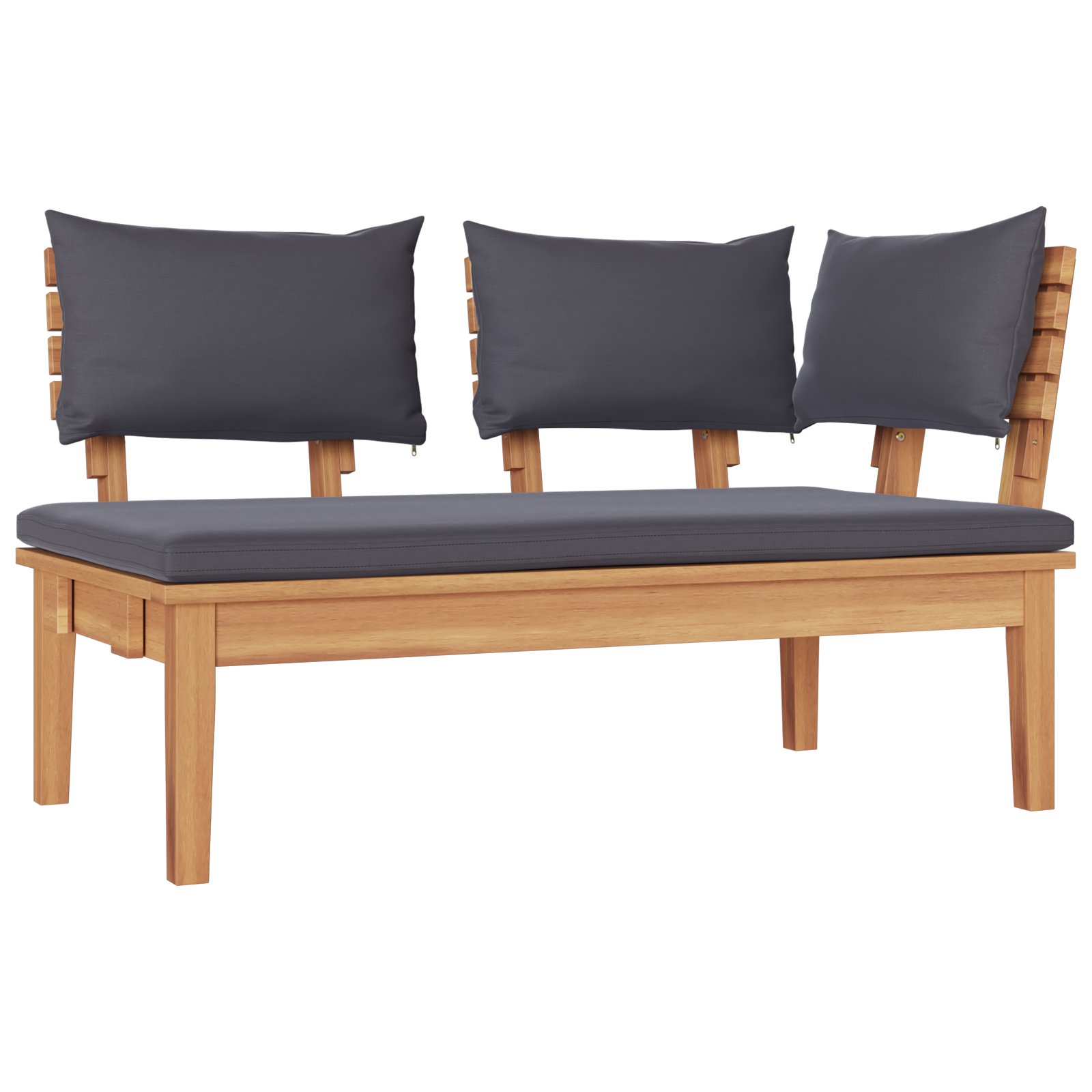 4 Piece Garden Bench Set with Cushions Solid Wood Teak - Image 8