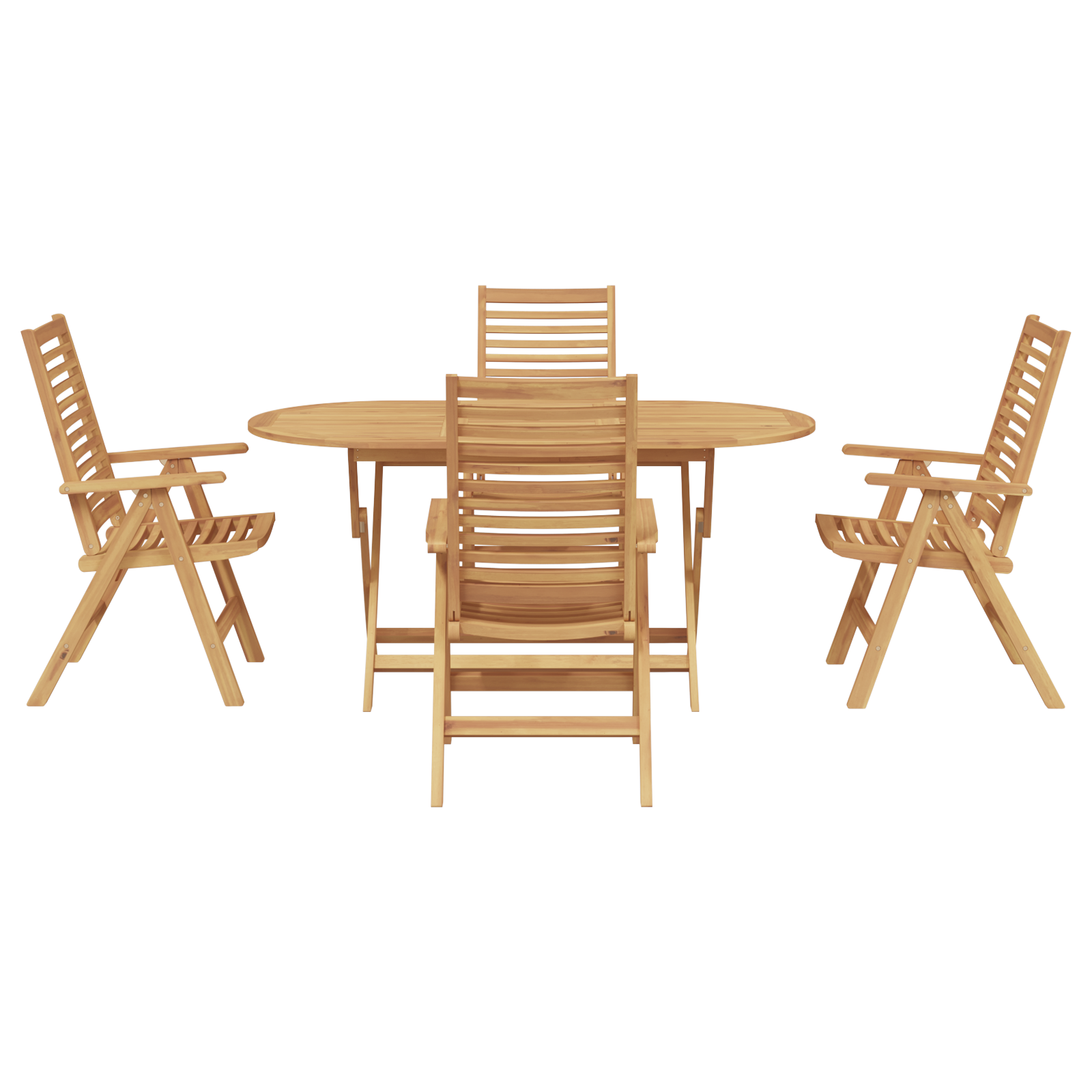 5 Piece Garden Dining Set Foldable Solid Wood Teak - Image 7