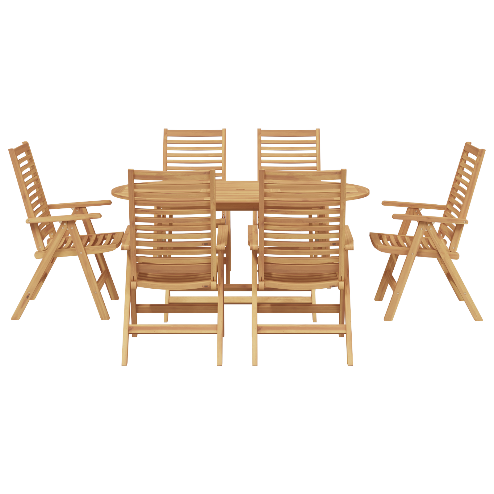 7 Piece Garden Dining Set Foldable Solid Wood Teak - Image 7