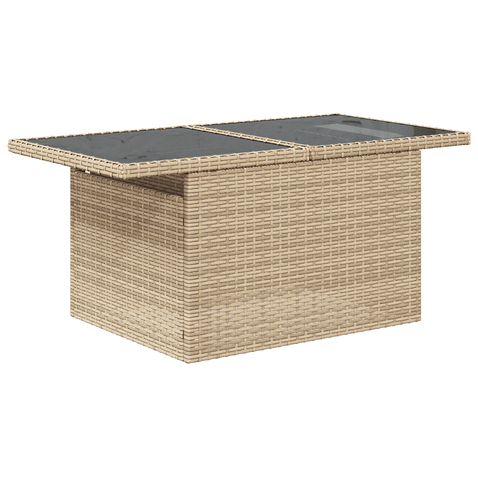 7 dalių Sodo Sofa Komplektas su Pagalvėlėmis Smėlio Poli Ratanas - Image 6