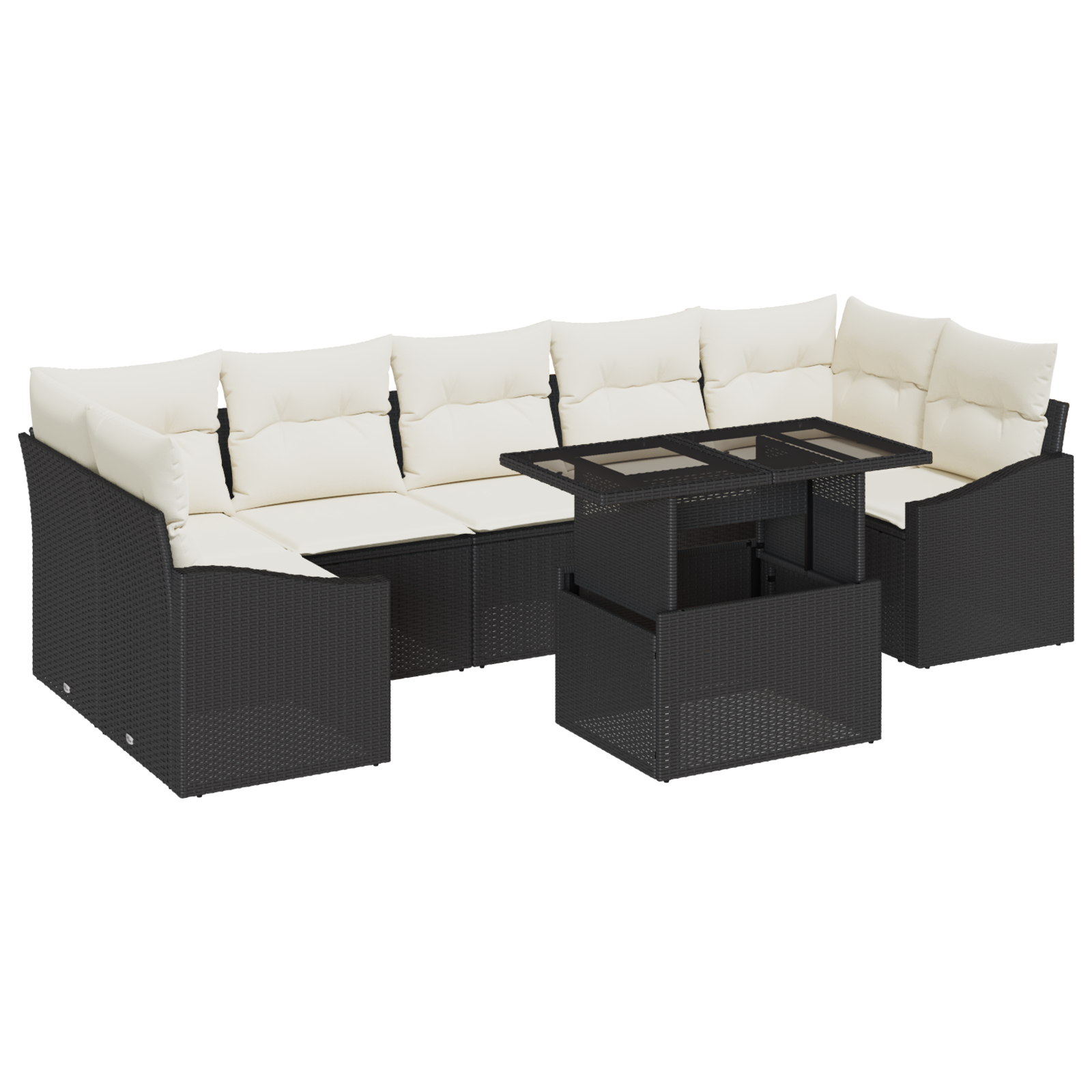 Thumbnail - vidaXL 8-tlg. Garten-Sofagarnitur mit Kissen Schwarz Poly Rattan