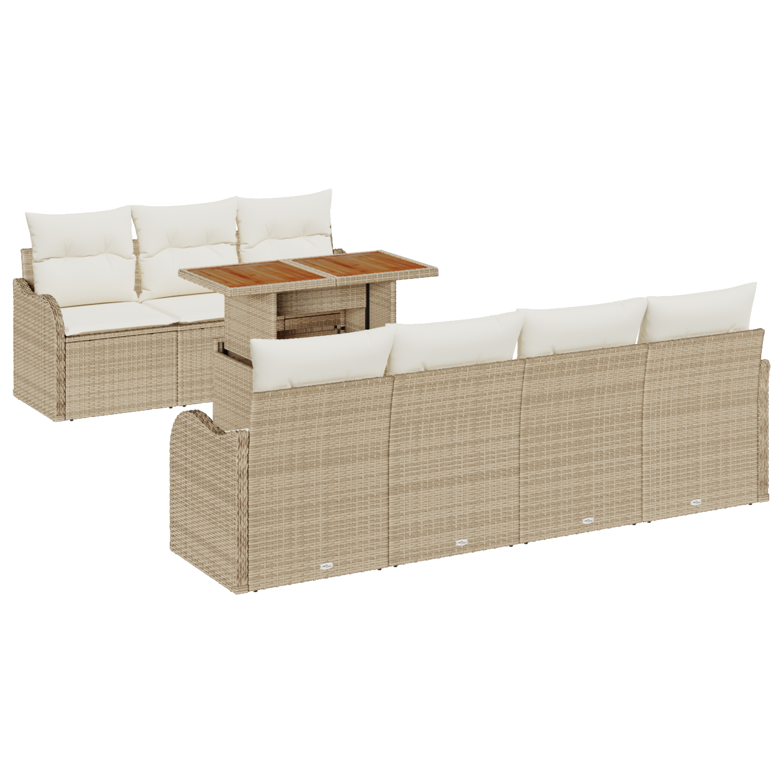 Thumbnail - vidaXL 8-teiliges Garten Sofa Set mit Kissen Beige Poly Rattan