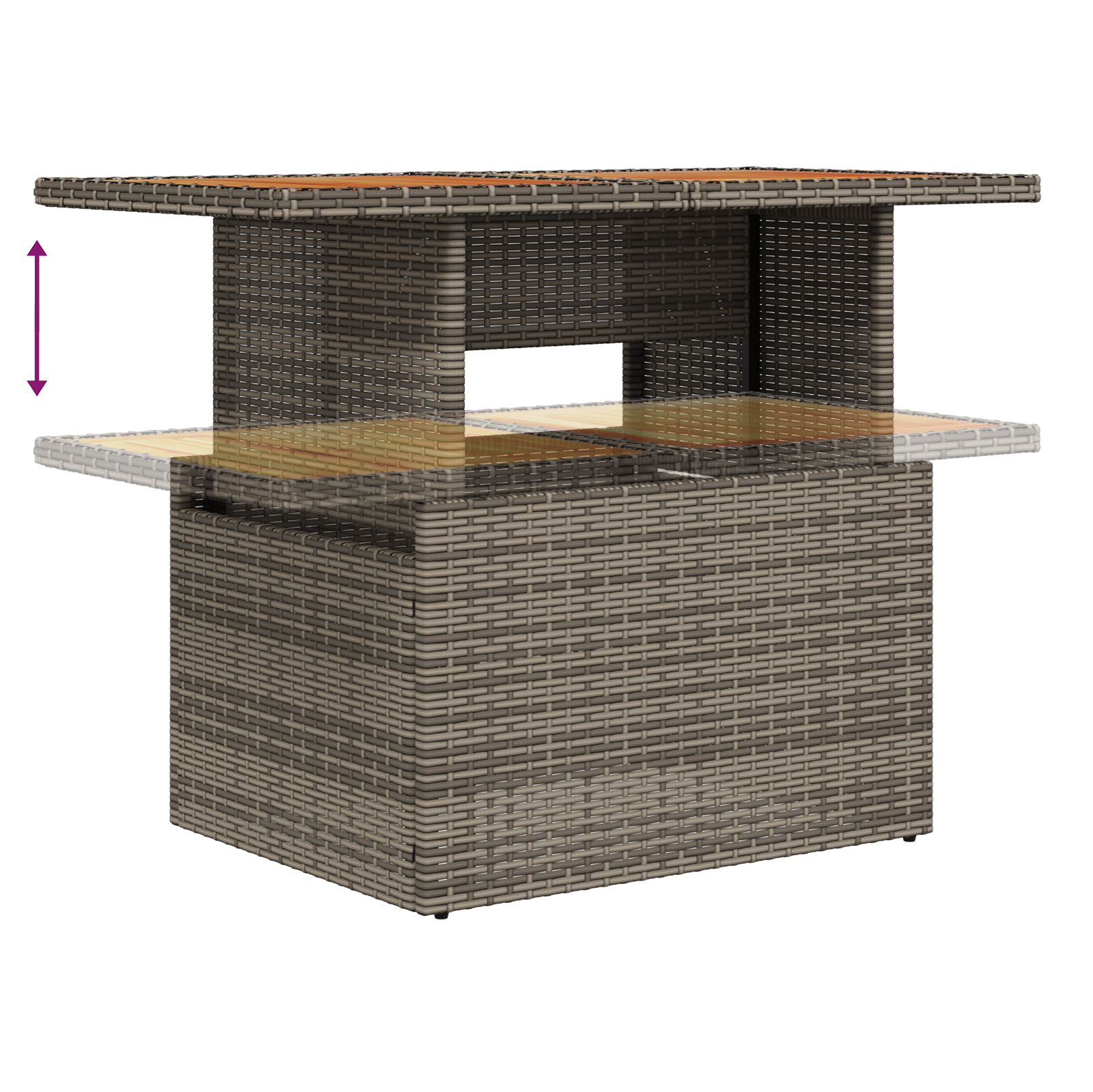 Conjunto de Sofá de Jardim 9 Peças com Almofadas Cinza Polirattan, Sofá de Jardim 2-Lugares com Armazenamento e Almofadas Cinza Polirattan