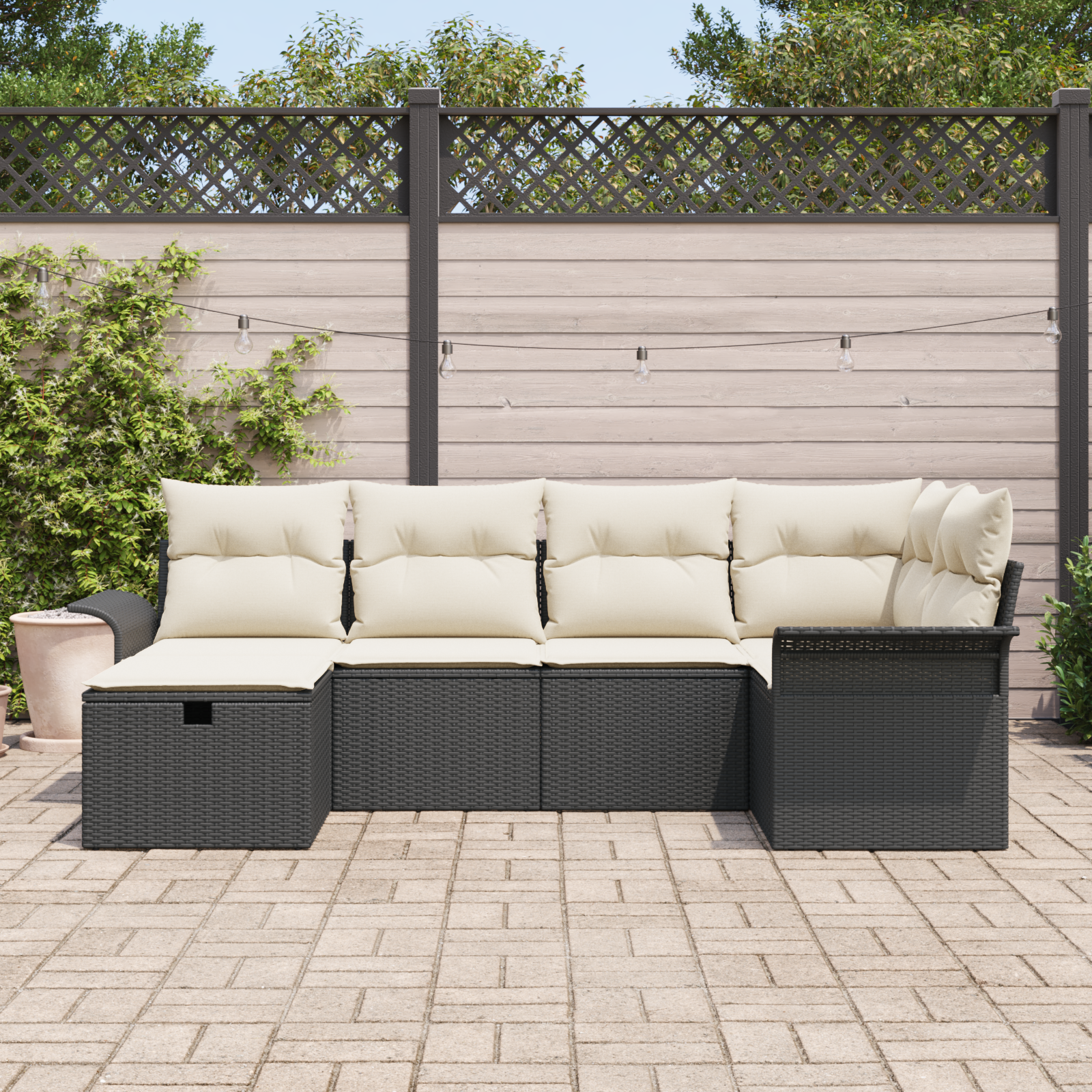 Thumbnail - vidaXL 6-teiliges Garten Sofa Set mit Kissen Schwarz Poly Rattan