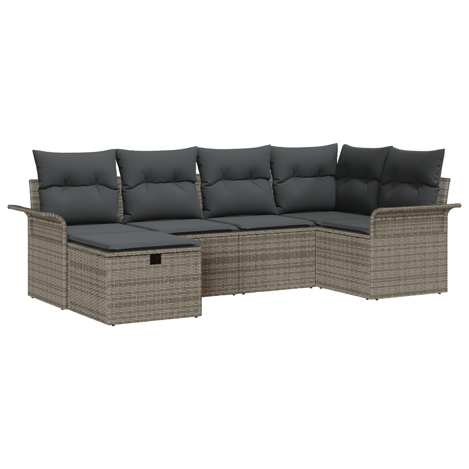 Thumbnail - vidaXL 6-tlg. Garten-Sofagarnitur mit Kissen Grau Poly Rattan