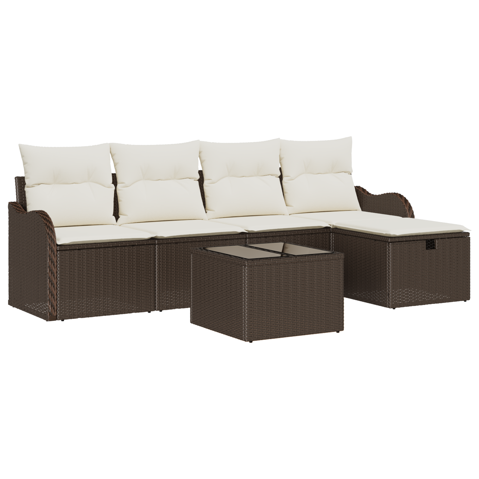 Thumbnail - vidaXL 6-teiliges Garten Sofa Set mit Kissen Braun Poly Rattan