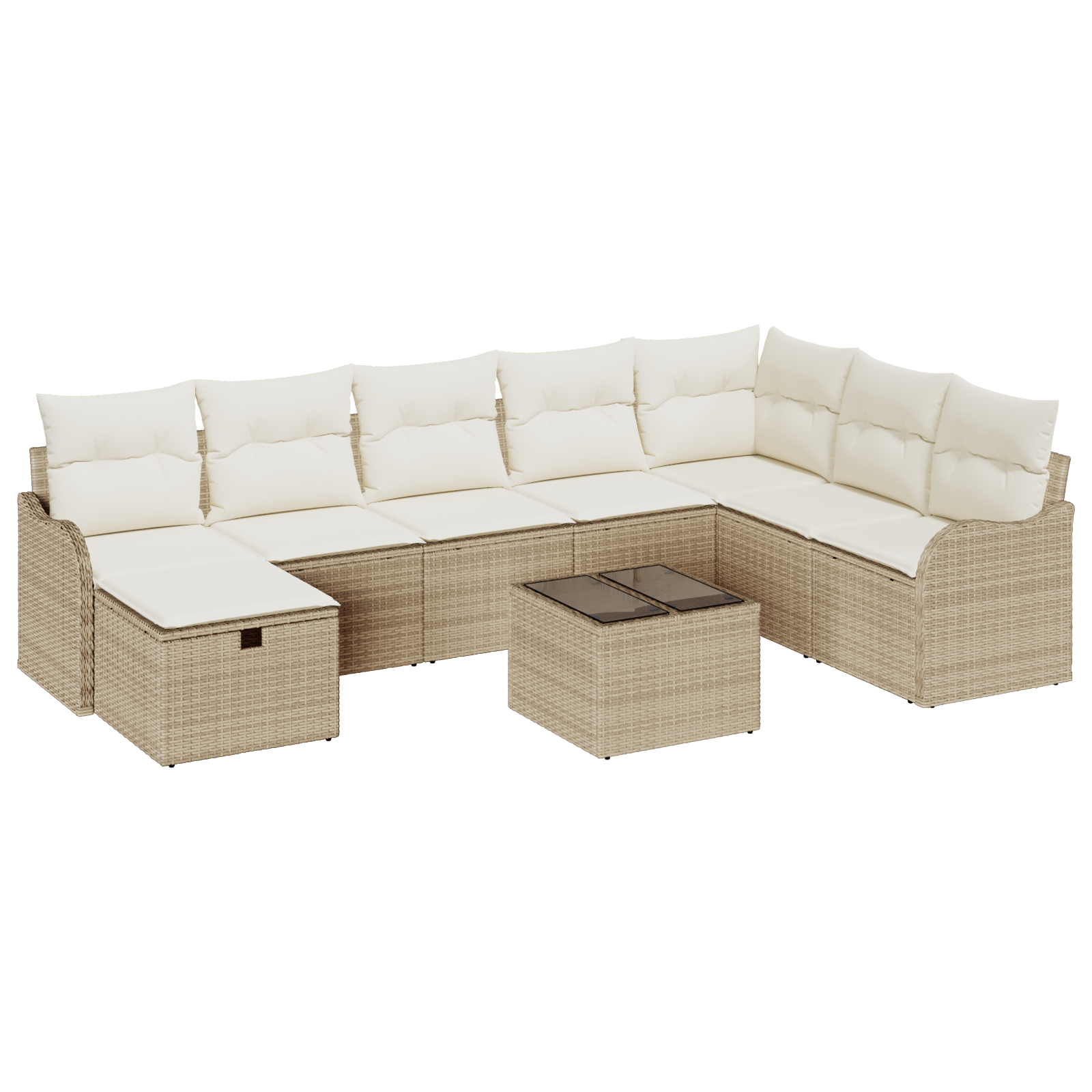 Thumbnail - vidaXL 9-teiliges Garten Sofa Set mit Kissen Beige Poly Rattan