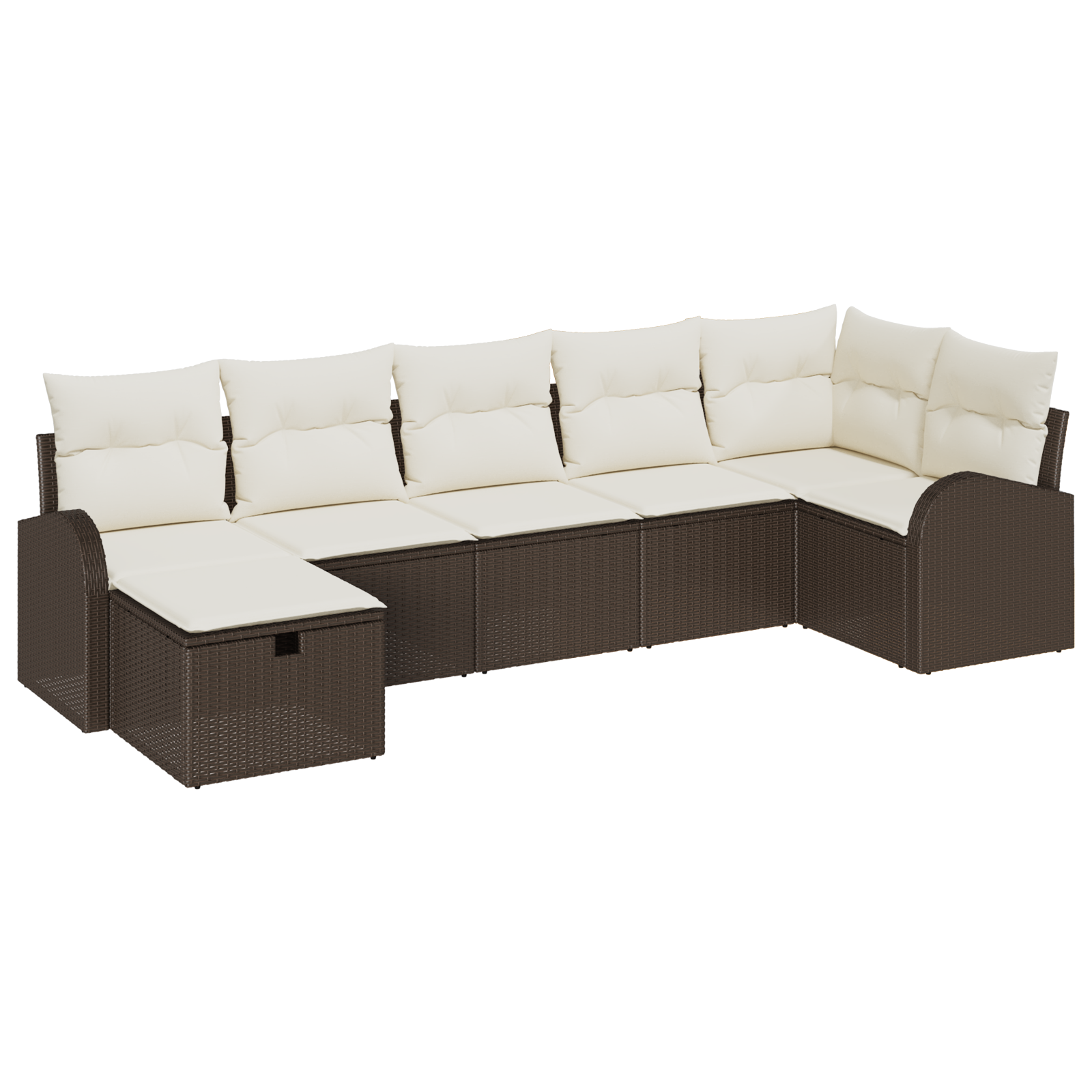 Thumbnail - vidaXL 7-tlg. Garten-Sofagarnitur mit Kissen Braun Poly Rattan