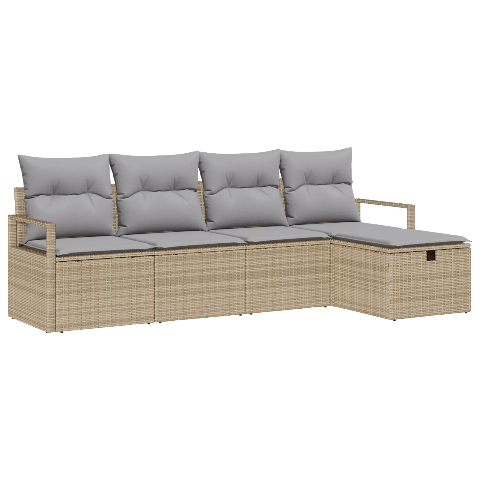 Thumbnail - vidaXL 5-teiliges Garten-Sofa-Set mit Kissen Beige Poly-Rattan