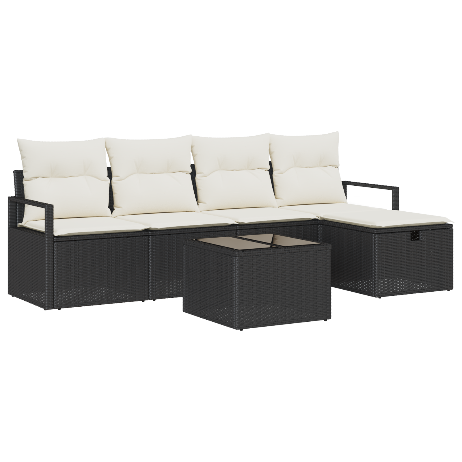 Thumbnail - vidaXL 6-teiliges Garten Sofa Set mit Kissen Schwarz Poly Rattan