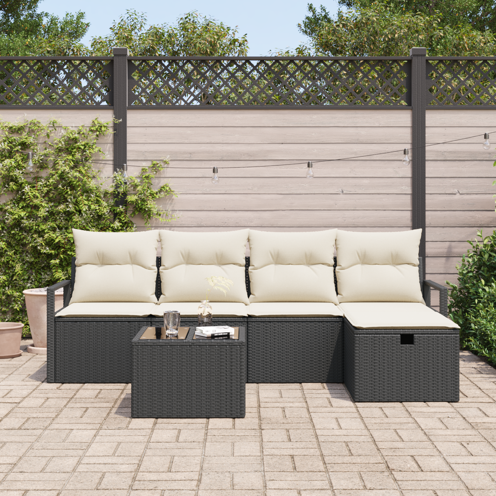 Thumbnail - vidaXL 6-teiliges Garten Sofa Set mit Kissen Schwarz Poly Rattan