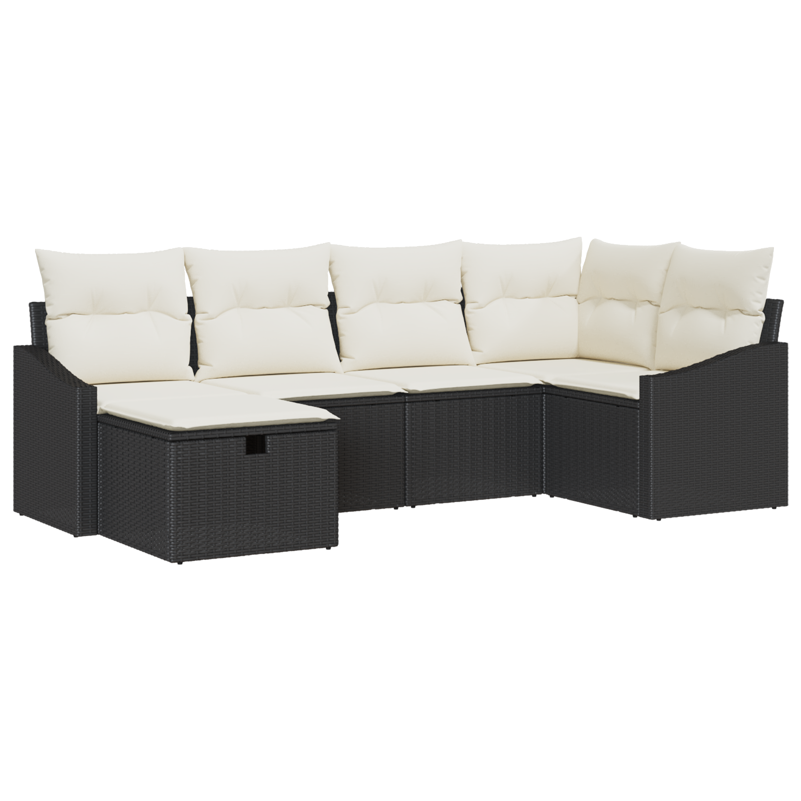 Thumbnail - vidaXL 6-teiliges Garten-Sofa-Set mit Kissen Schwarz Poly Rattan