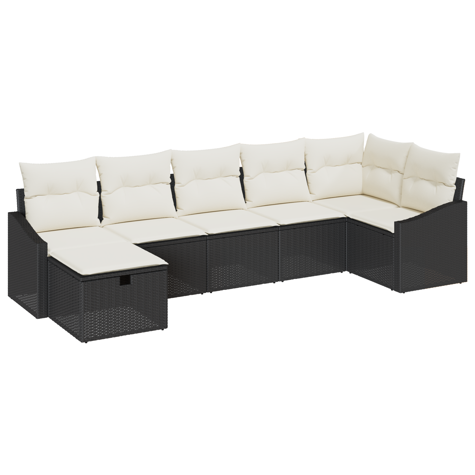 Thumbnail - vidaXL 7-teiliges Garten-Sofa-Set mit Kissen Schwarz Poly Rattan