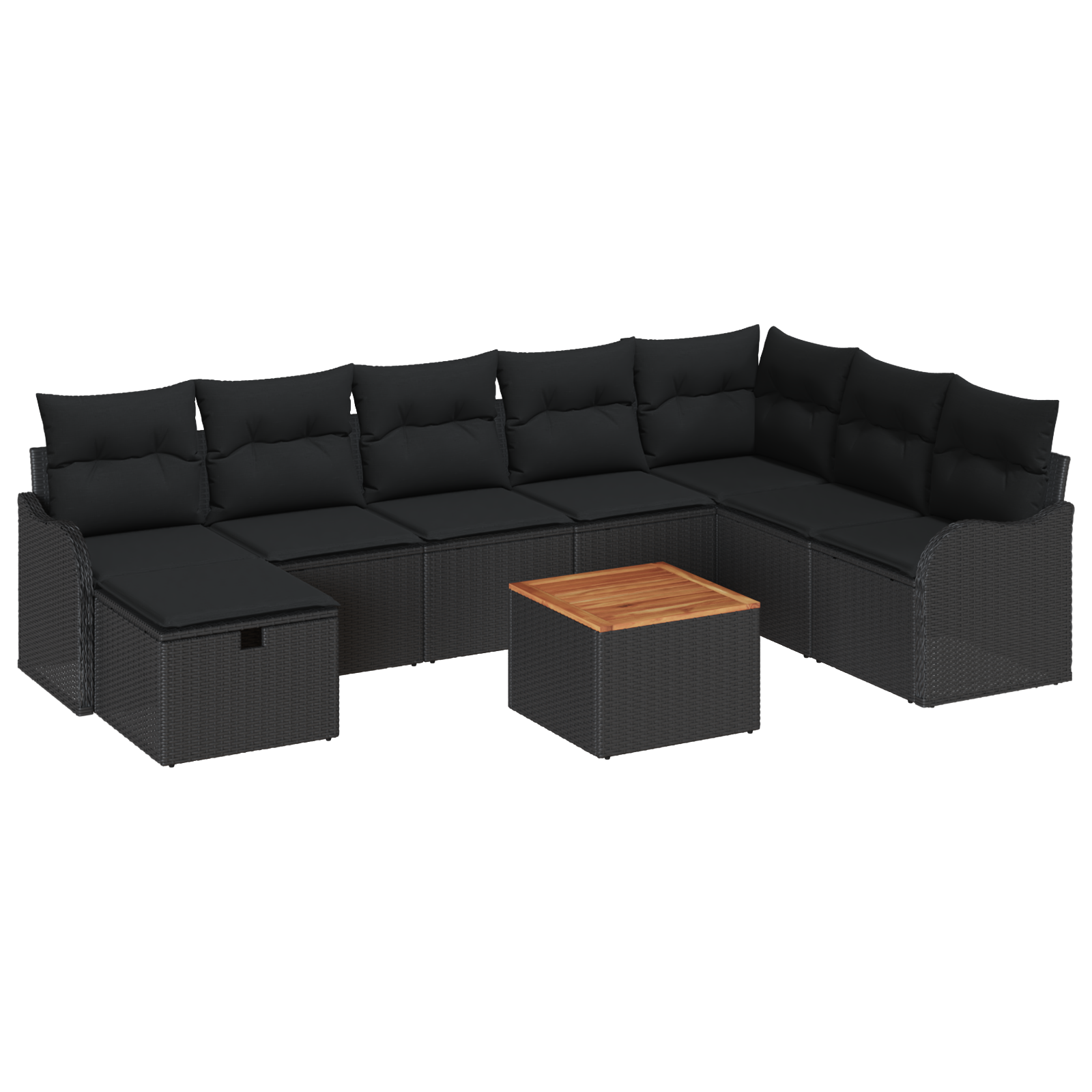 Thumbnail - vidaXL 9-Teiliges Garten Sofa Set mit Kissen in Schwarz