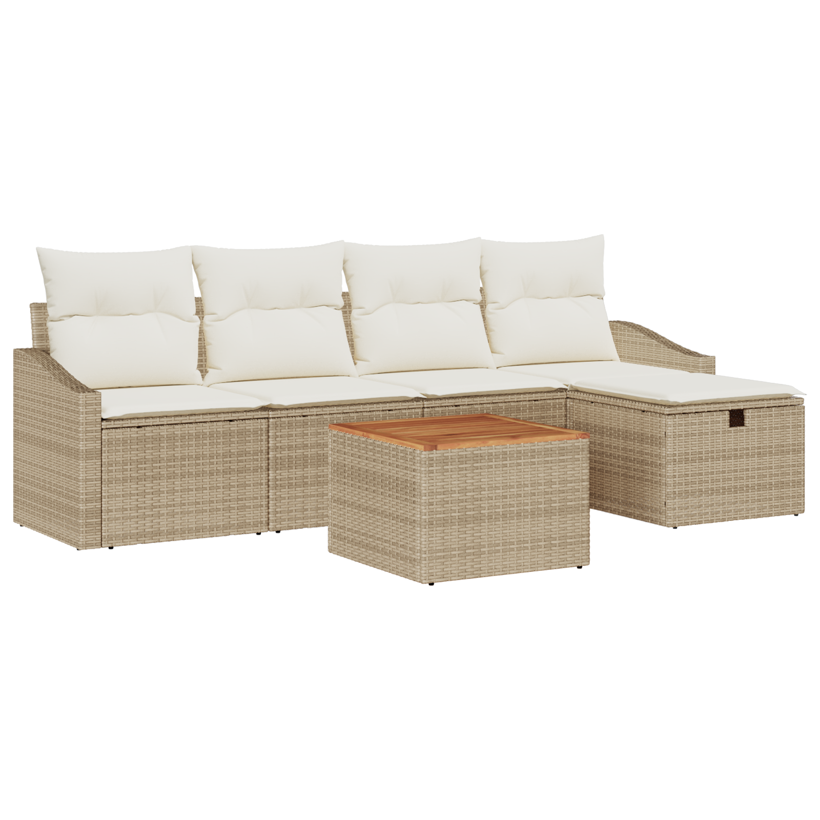 Thumbnail - vidaXL 6-teilige Garten Sofa Set mit Kissen Beige Poly Rattan