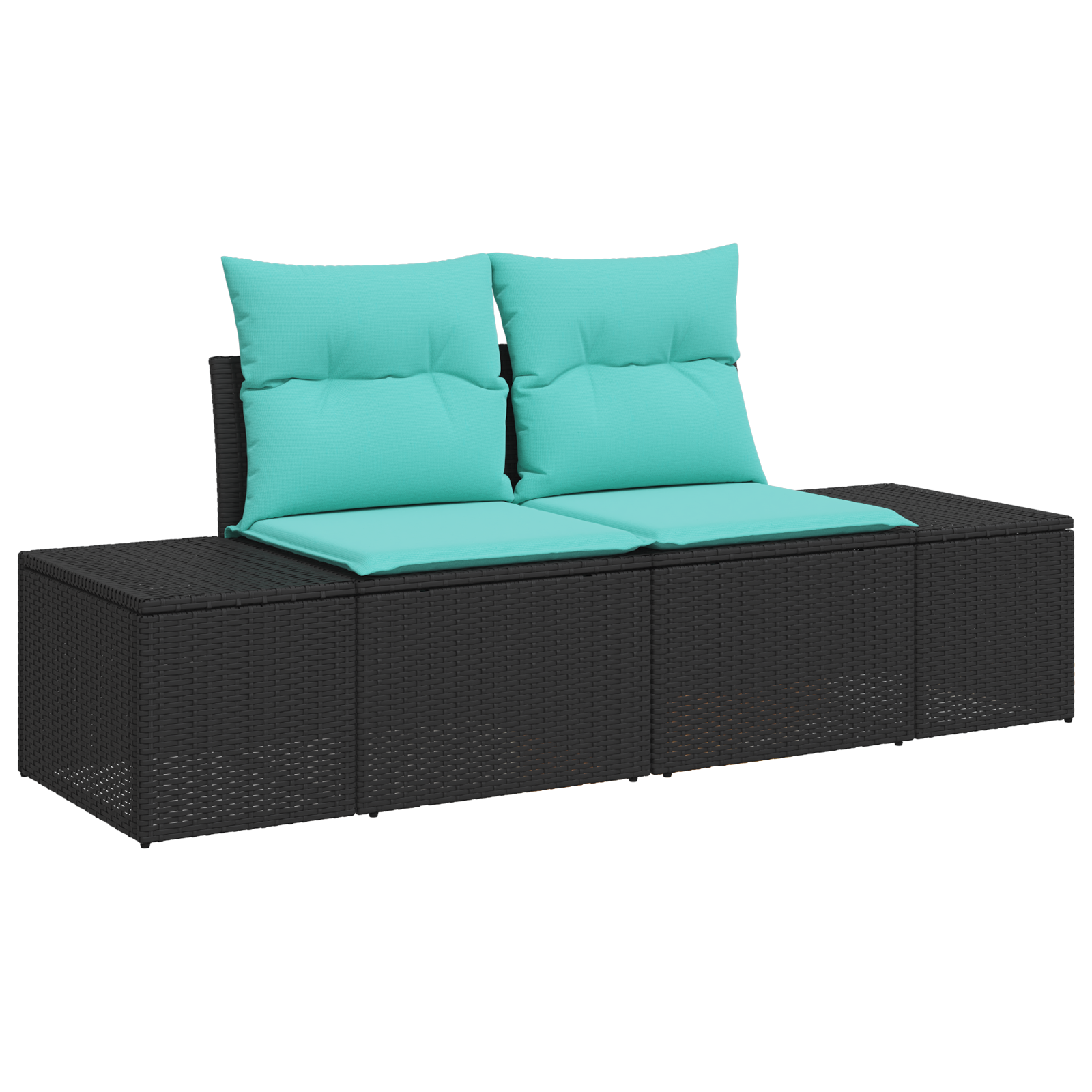 8 Piece Garden Sofa Set with Cushions Black Poly Rattan vidaXL - Picture 6 of 26