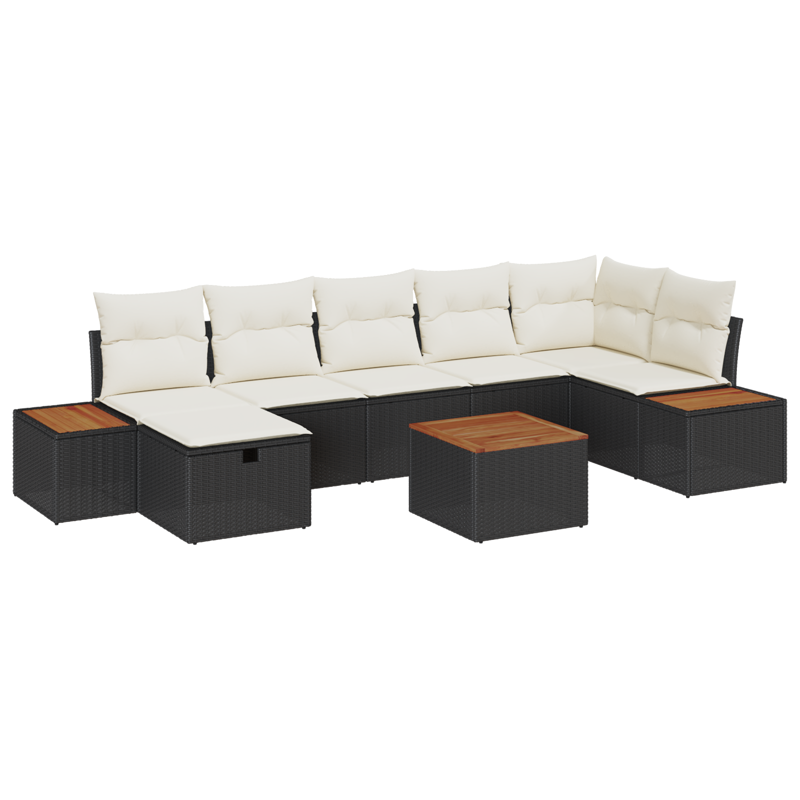 Thumbnail - vidaXL 8-teiliges Garten Sofa Set mit Kissen Schwarz Poly Rattan