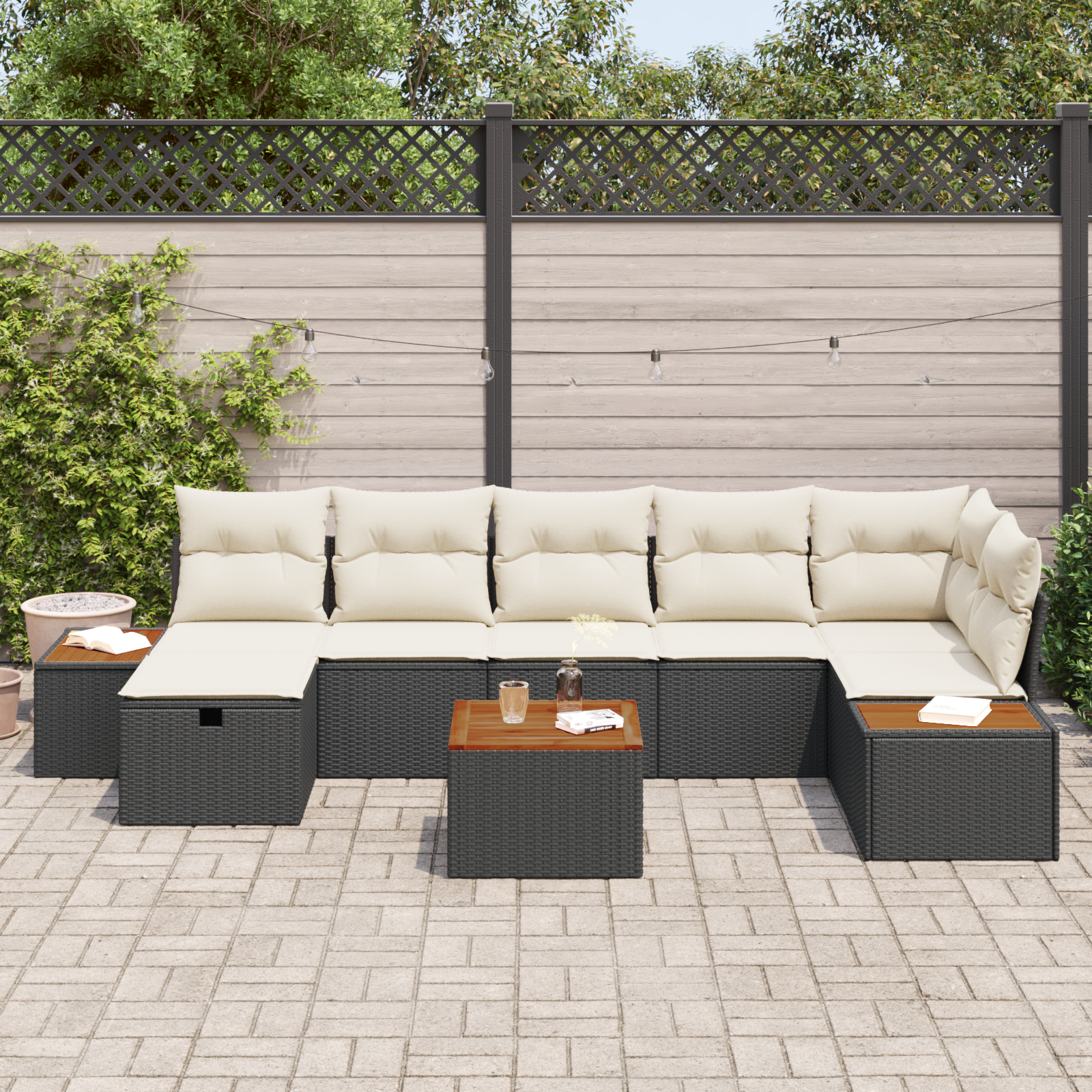 Thumbnail - vidaXL 8-teiliges Garten Sofa Set mit Kissen Schwarz Poly Rattan