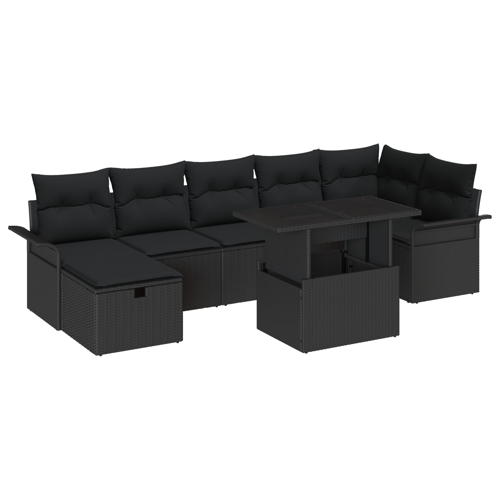 Thumbnail - vidaXL 8-teiliges Garten Sofa Set mit Kissen Schwarz Poly Rattan