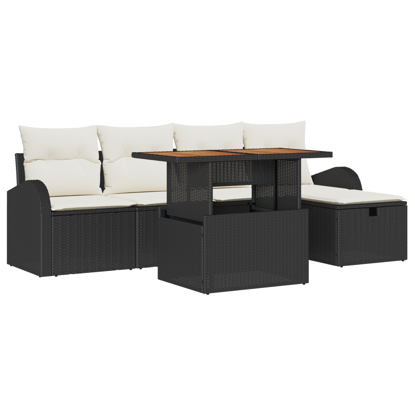 Thumbnail - vidaXL 6-teiliges Garten Sofa Set mit Kissen Schwarz Poly-Rattan