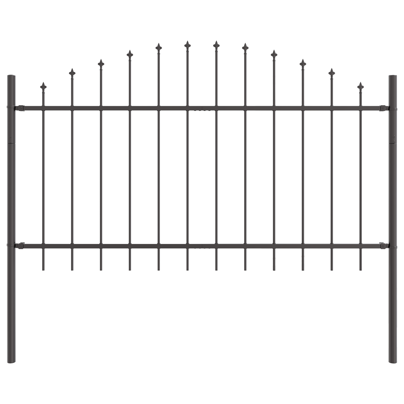 Garden Fence with Hoop Top Grey 3.4x1 m Steel - Image 4