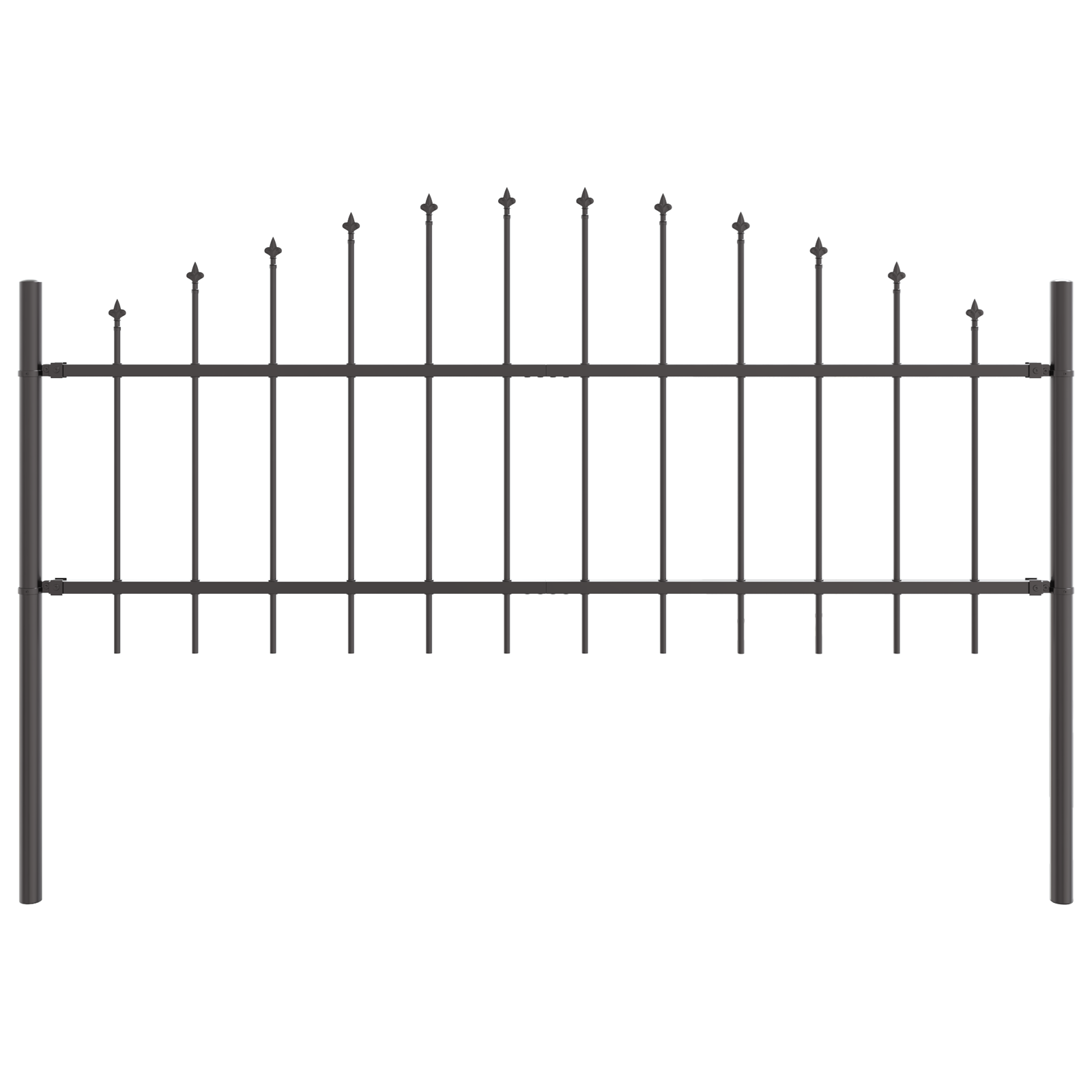 Garden Fence with Hoop Top Grey 5,1x0,75 m Steel - Image 4