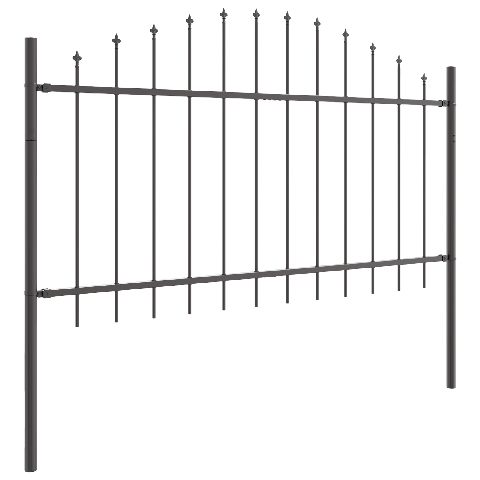 Garden Fence with Hoop Top Grey 8.5x1 m Steel - Image 3