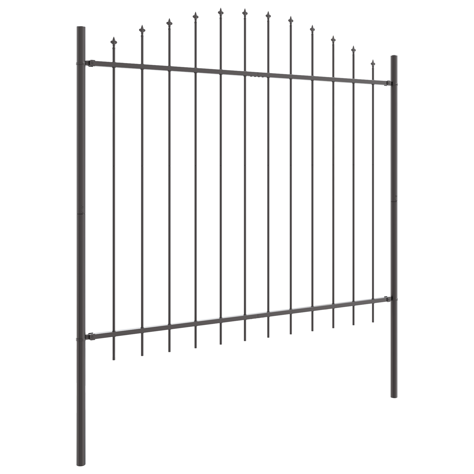 Garden Fence with Hoop Top Grey 8,5x1,5 m Steel - Image 3