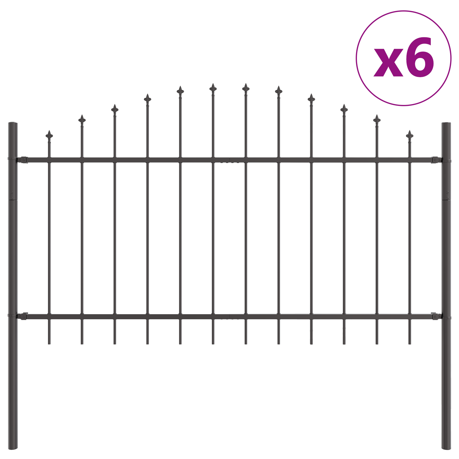 Garden Fence with Hoop Top Grey 10.2x1 m Steel - Image 2