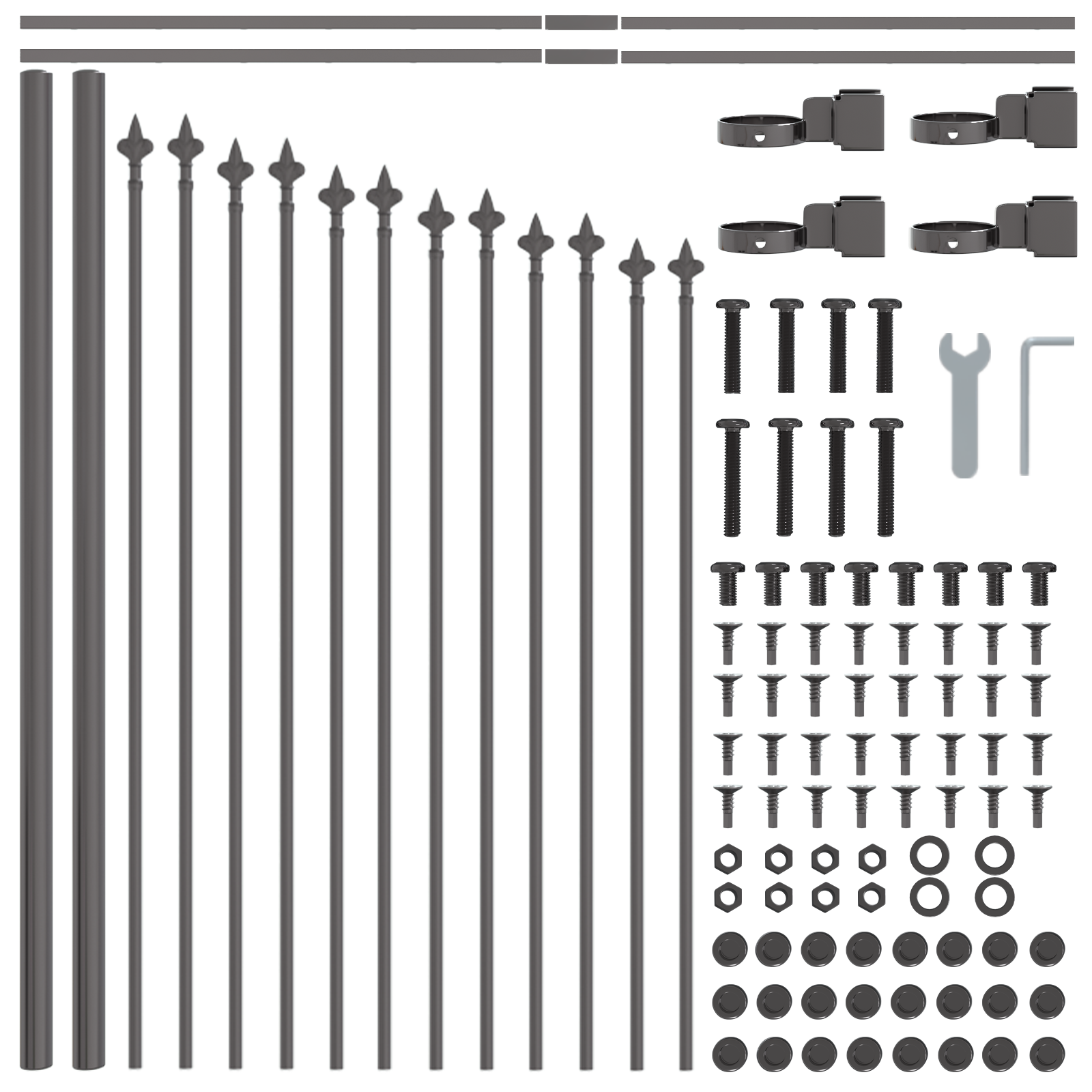Garden Fence with Hoop Top Gray 11.9x0.75 m Steel - Image 5