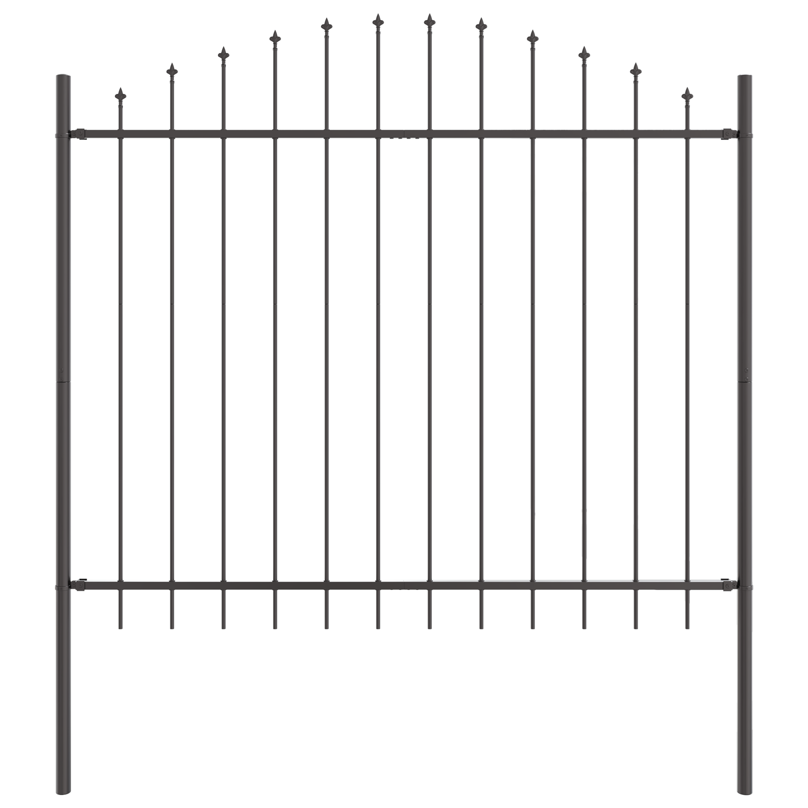Garden Fence with Hoop Top Grey 11.9x1.5 m Steel - Image 4