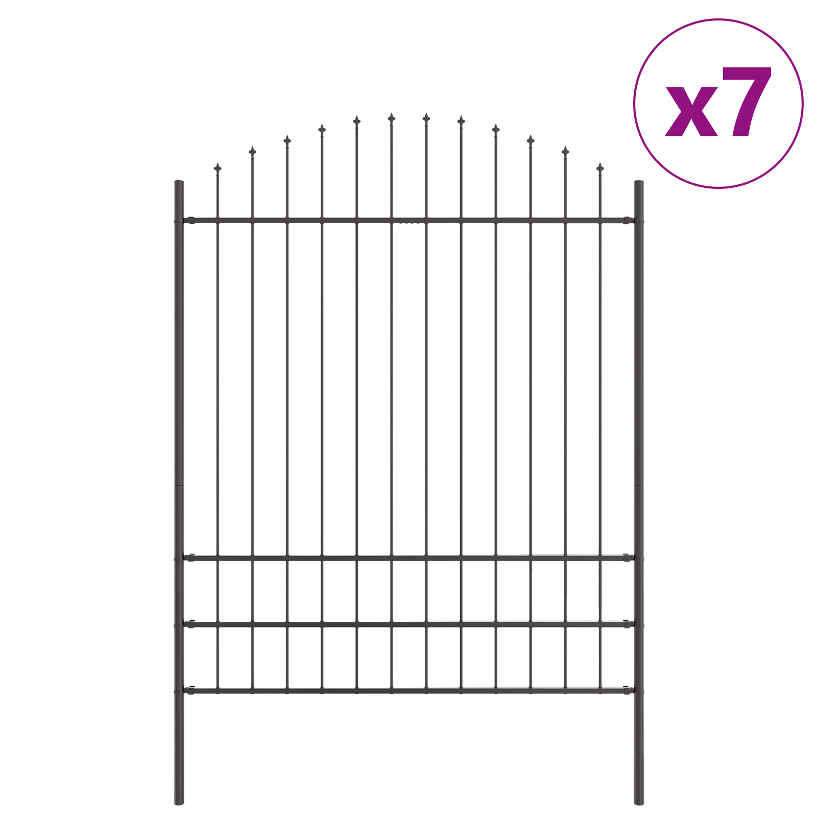 Garden Fence with Hoop Top Gray 11.9x2 m Steel - Image 2