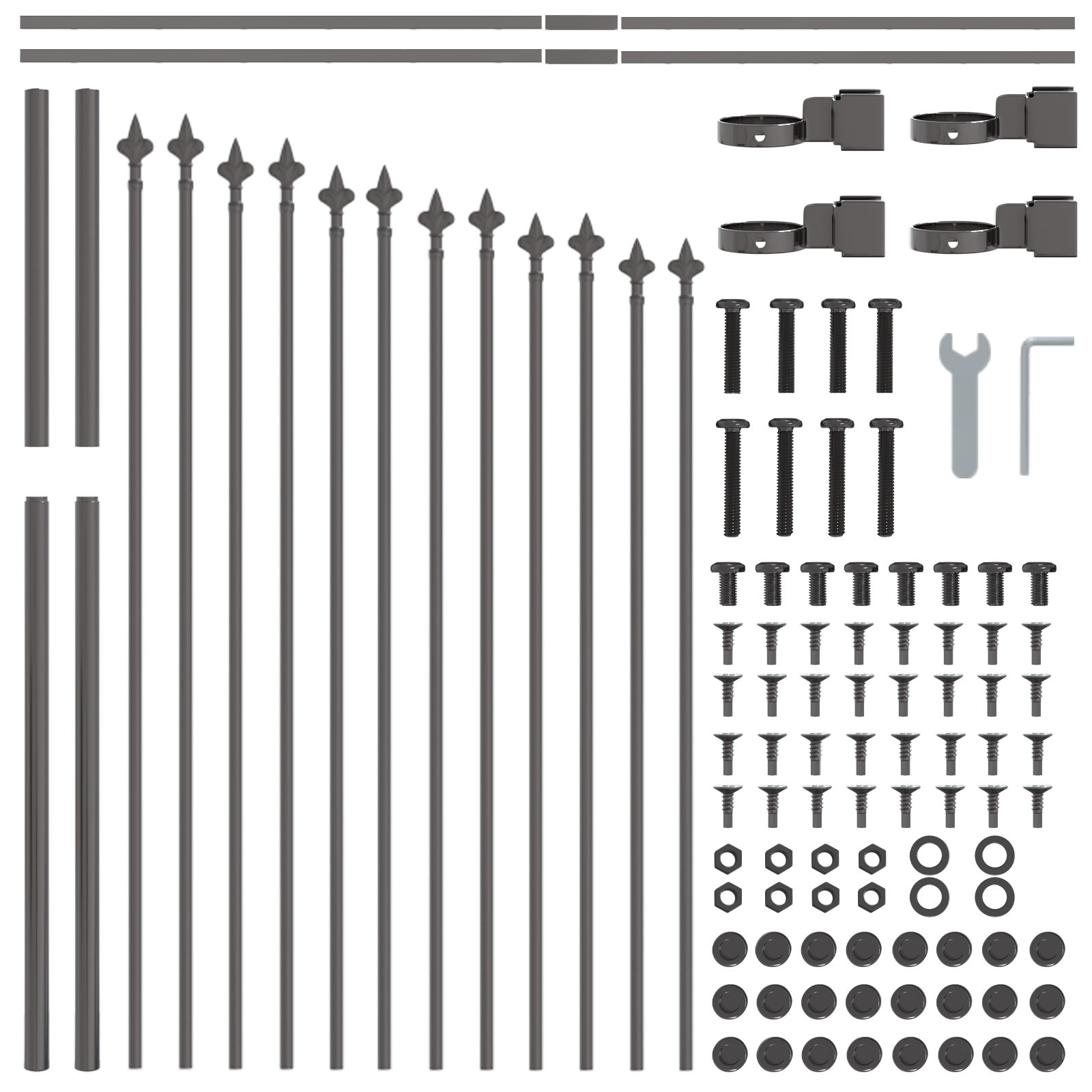 Garden Fence with Hoop Top Grey 13.6x1 m Steel - Image 5