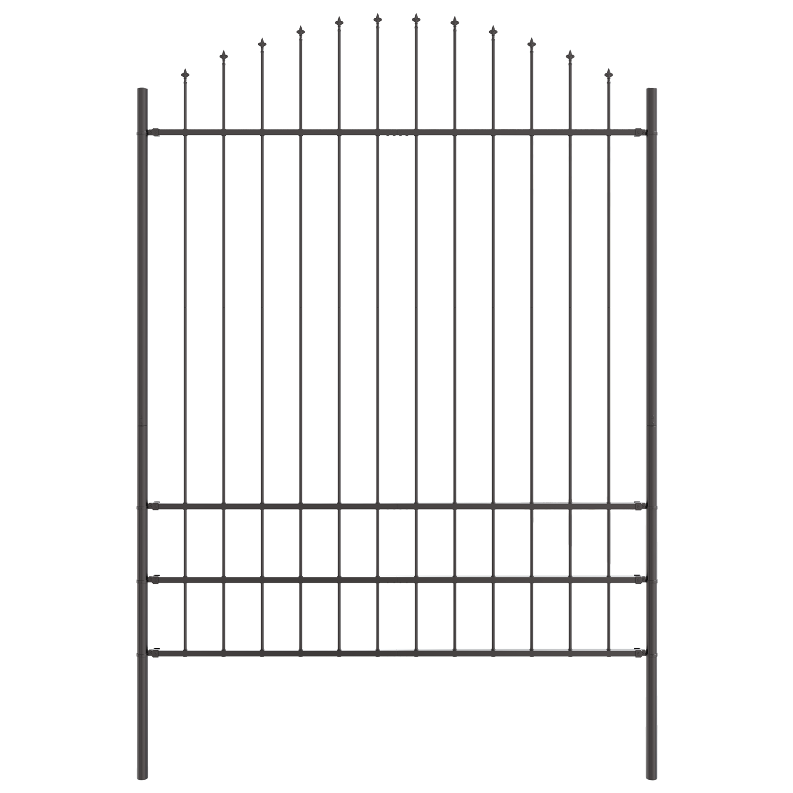Garden Fence with Hoop Top in Grey - 13.6 x 2 m Steel - Image 4