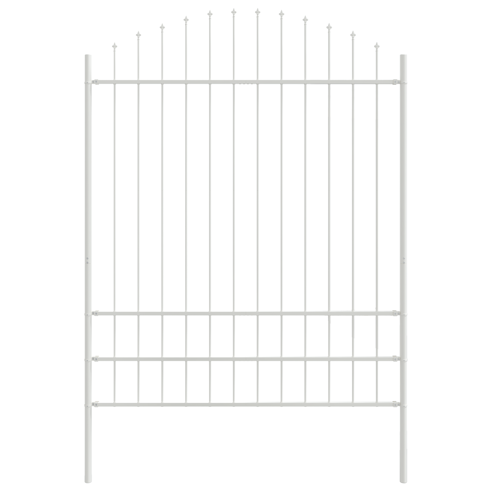 Garden Fence with Hoop Top White 3,4x2 m Steel - Image 4