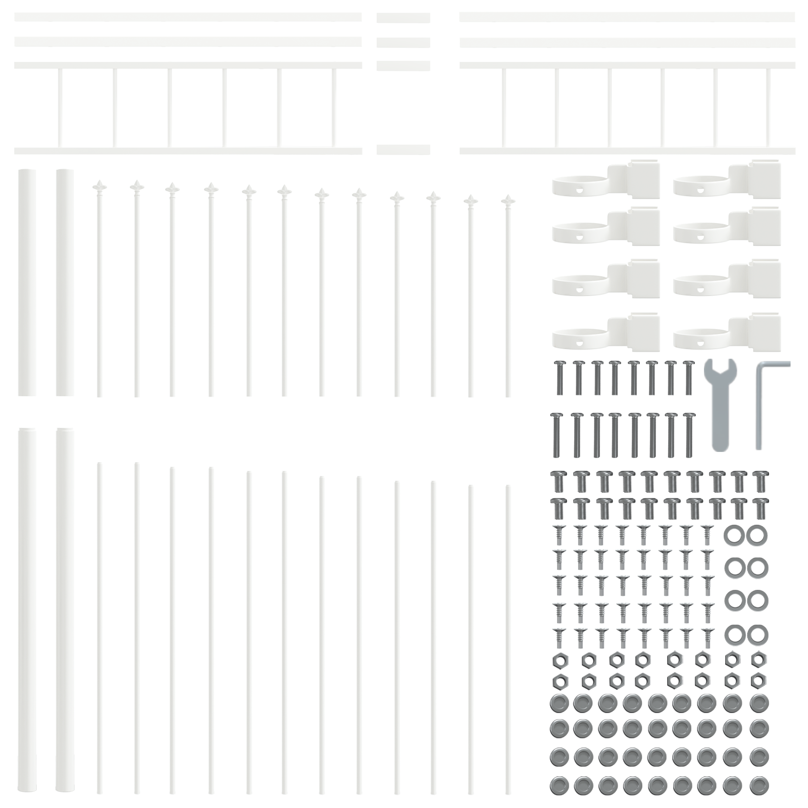 Garden Fence with Hoop Top White 3,4x2 m Steel - Image 5