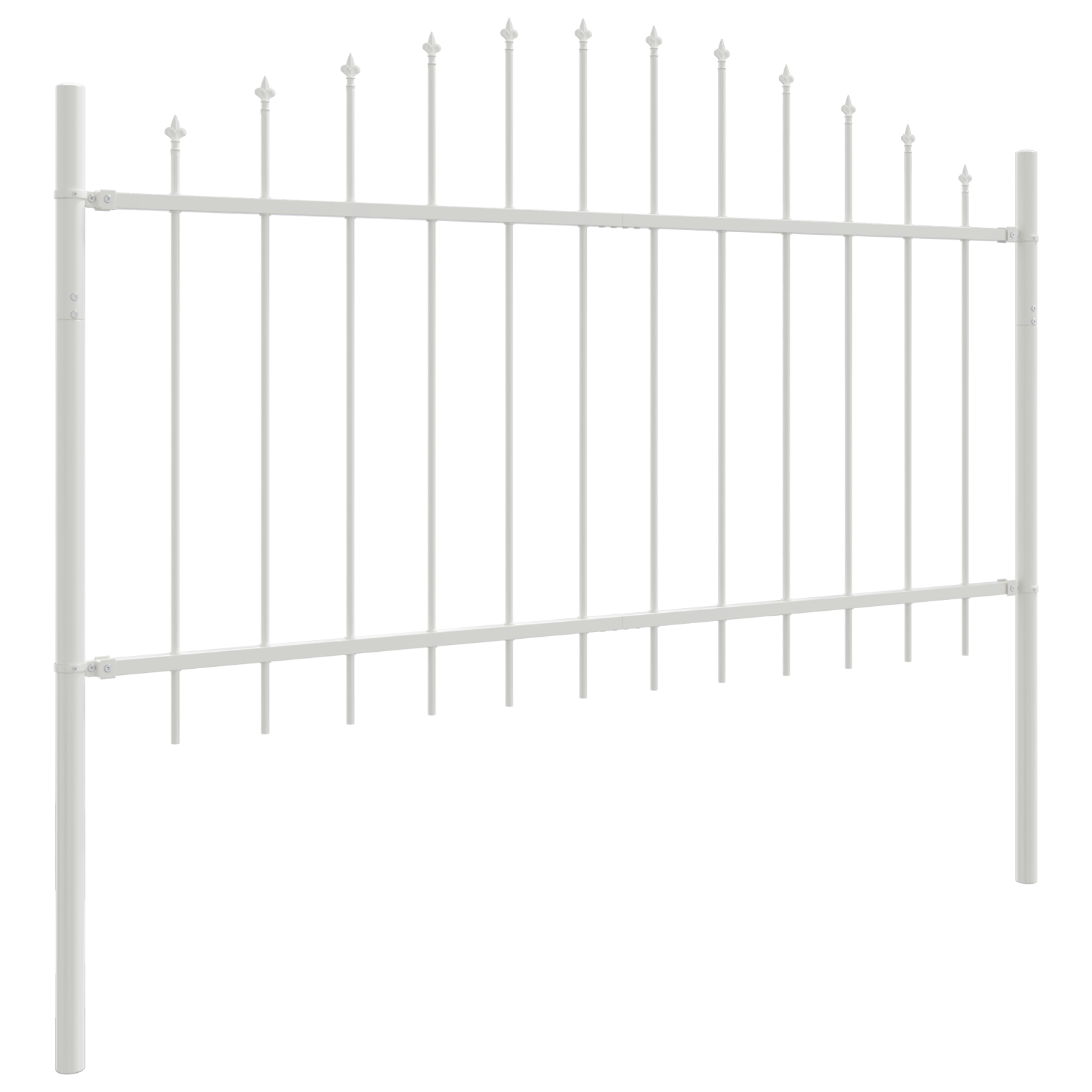 Garden Fence with Hoop Top - White, 6.8x1 m Steel - Image 3