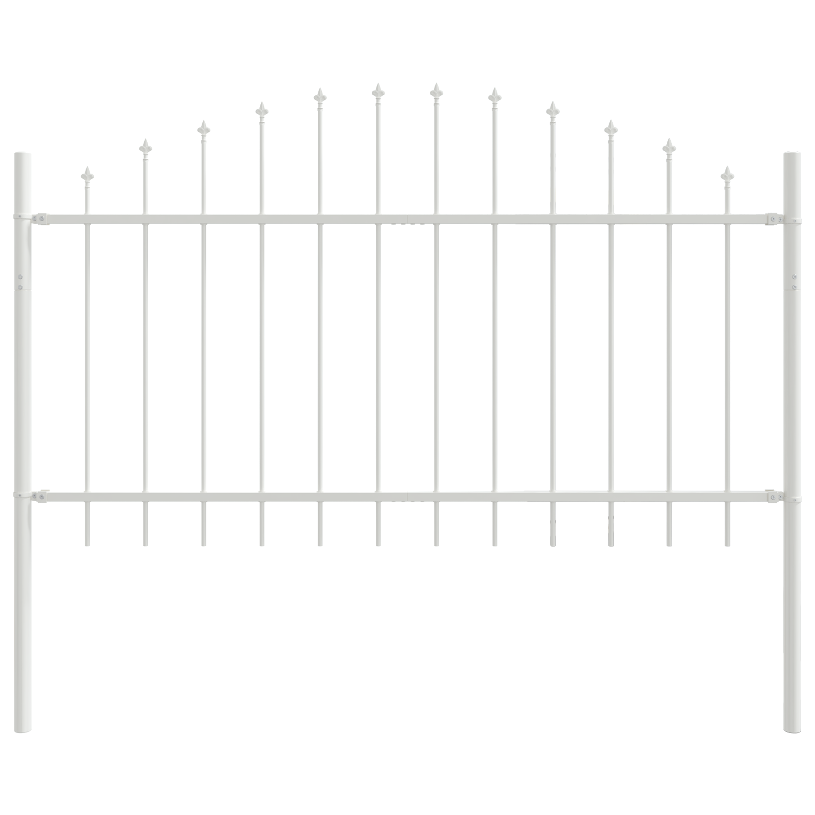 Garden Fence with Hoop Top - White, 6.8x1 m Steel - Image 4