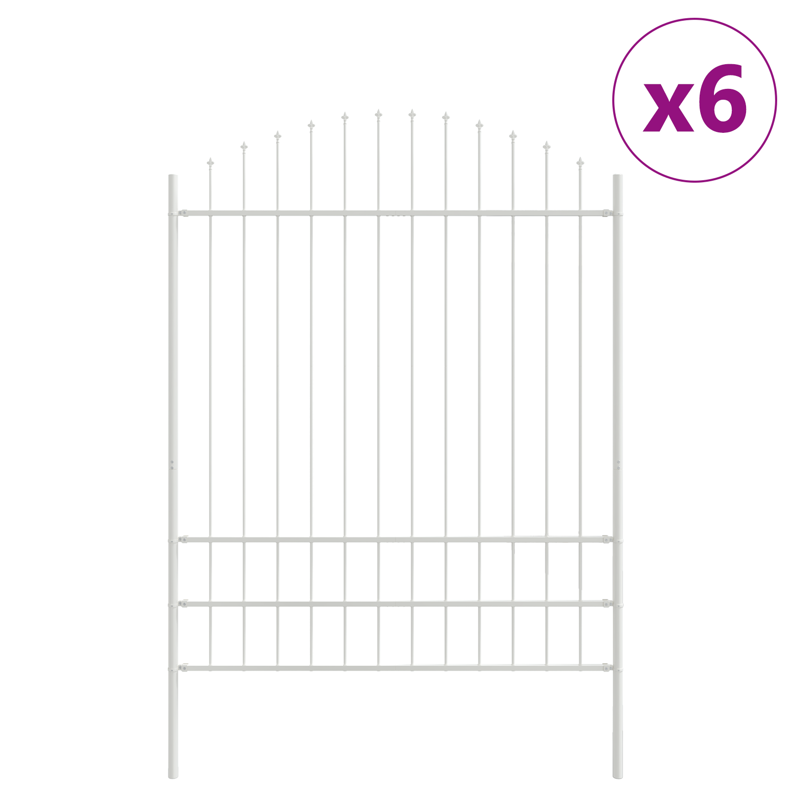 Garden Fence with Hoop Top White 10.2x2 m Steel - Image 2