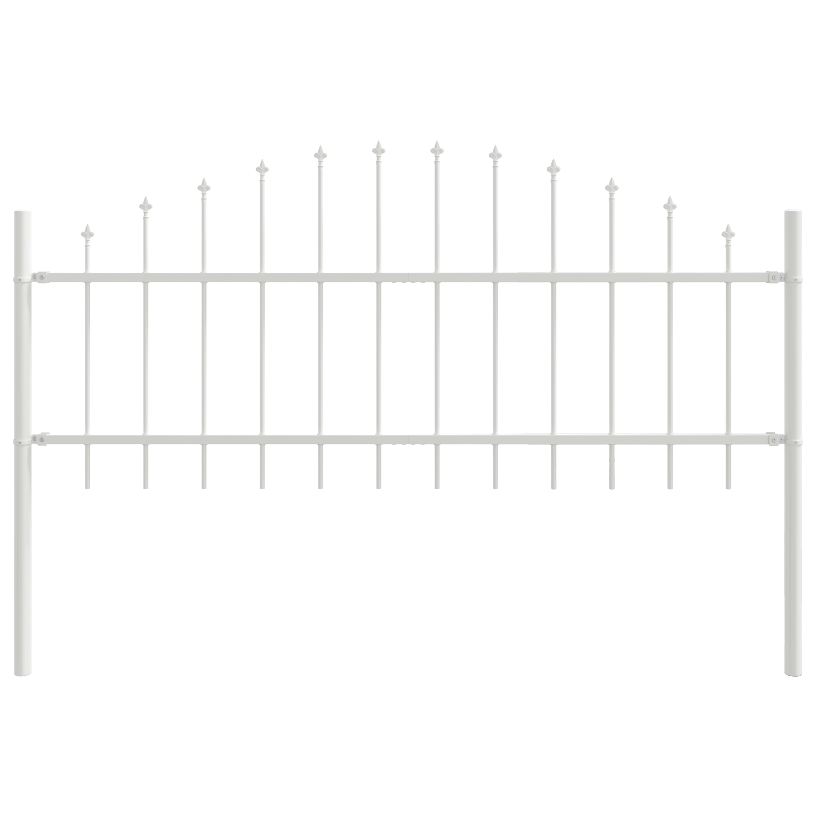 Garden Fence with Hoop Top - White, 13.6 x 0.75 m, Steel - Image 4