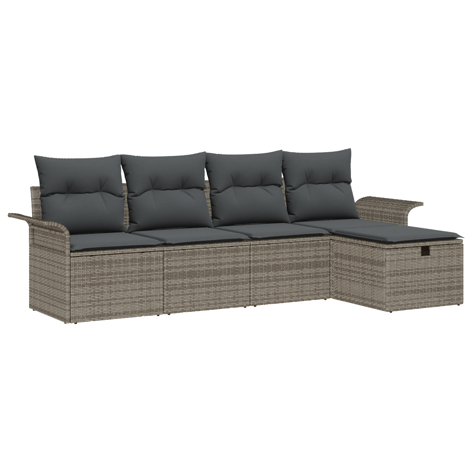Thumbnail - vidaXL 5-teiliges Garten Sofa Set mit Kissen Grau Poly Rattan