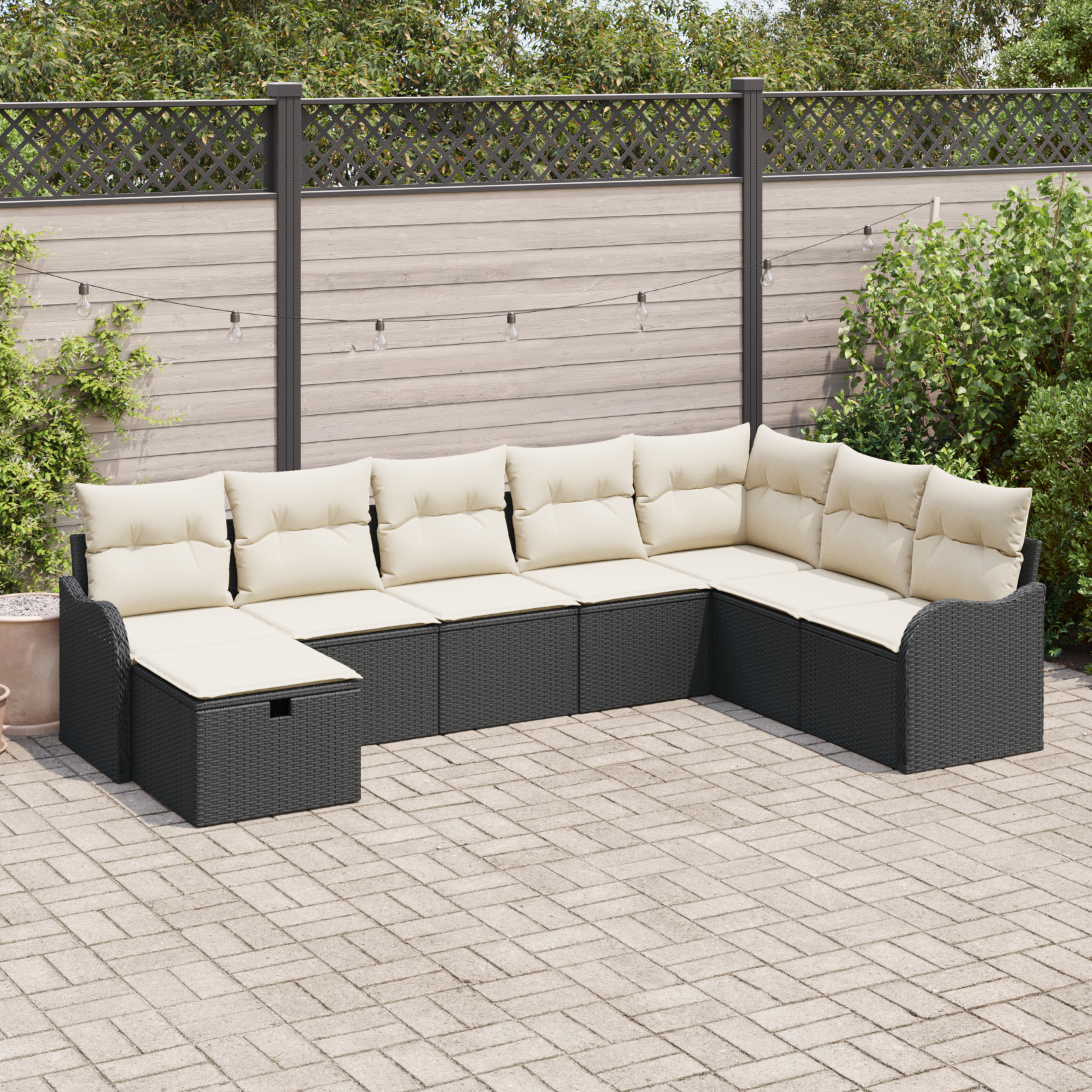 Thumbnail - vidaXL 8-teiliges Garten Sofa Set mit Kissen schwarzes Poly-Rattan