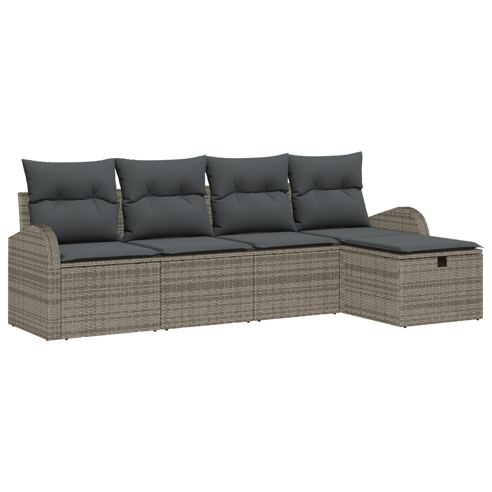 Thumbnail - vidaXL 5-teilige Garten Sofa Set mit Kissen Grau Poly Rattan