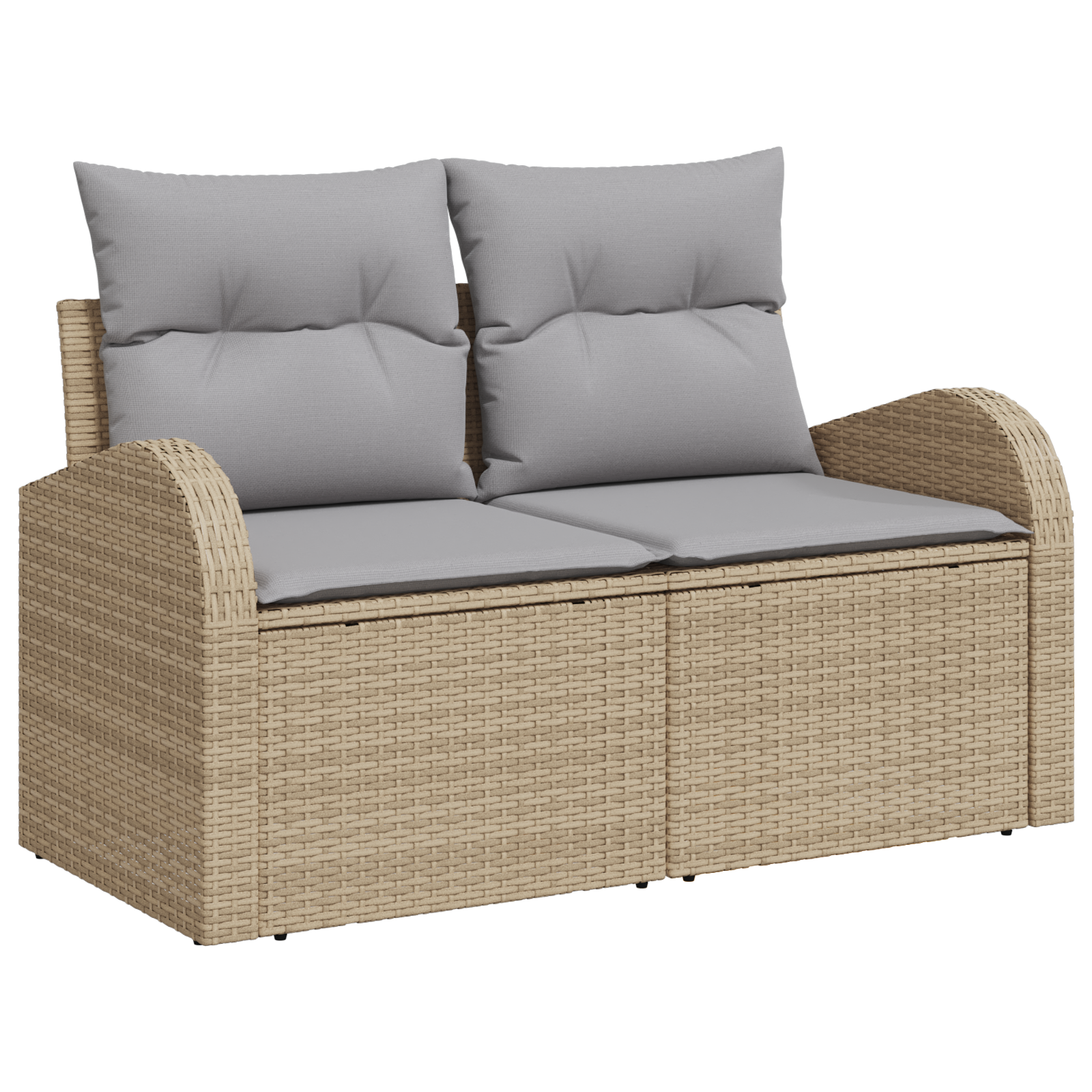 Garten Sofa Set Set von 5 Beige, Hellgrau Rattan, Polyester – Bild 4