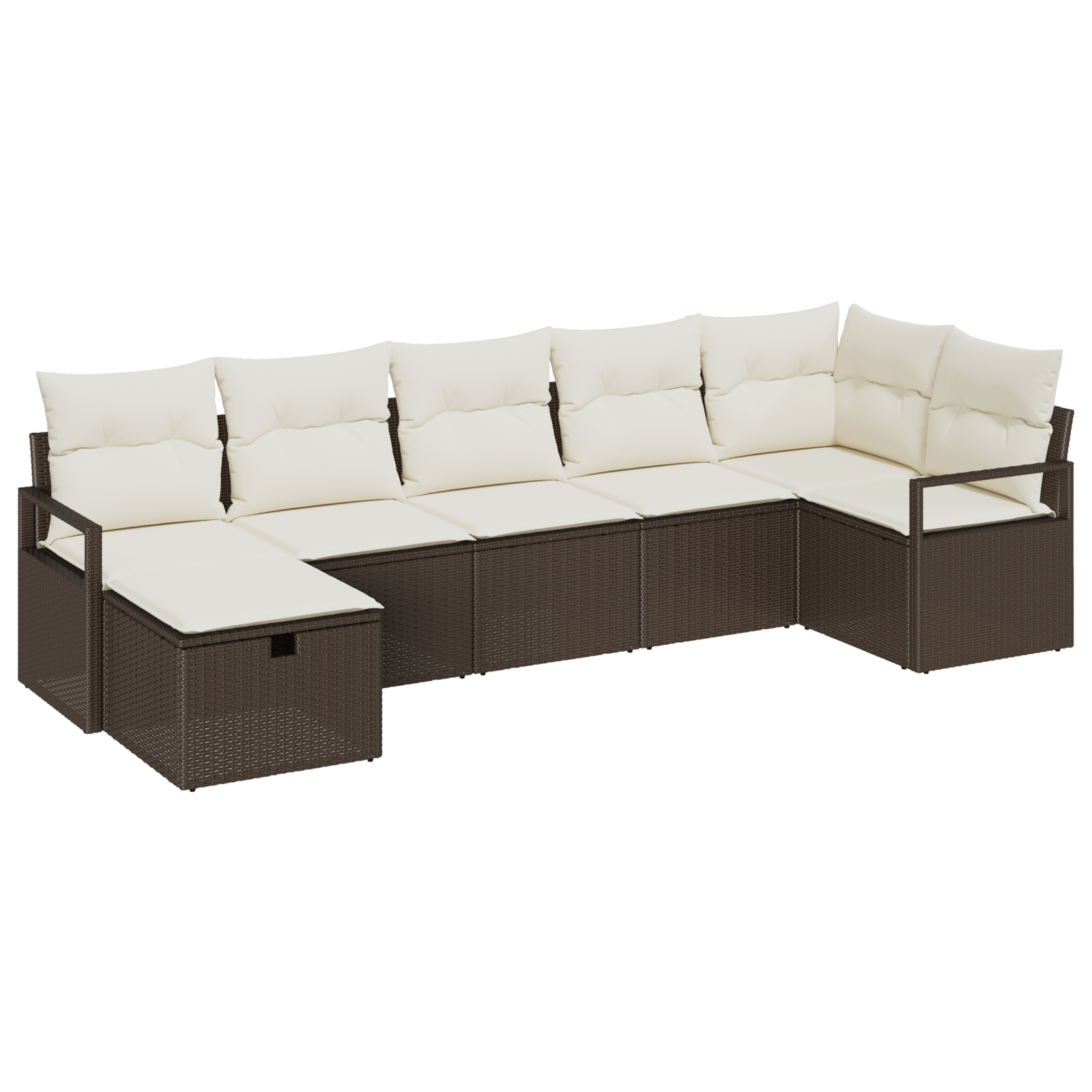 Thumbnail - vidaXL 7-tlg. Garten-Sofagarnitur mit Kissen Braun Poly Rattan
