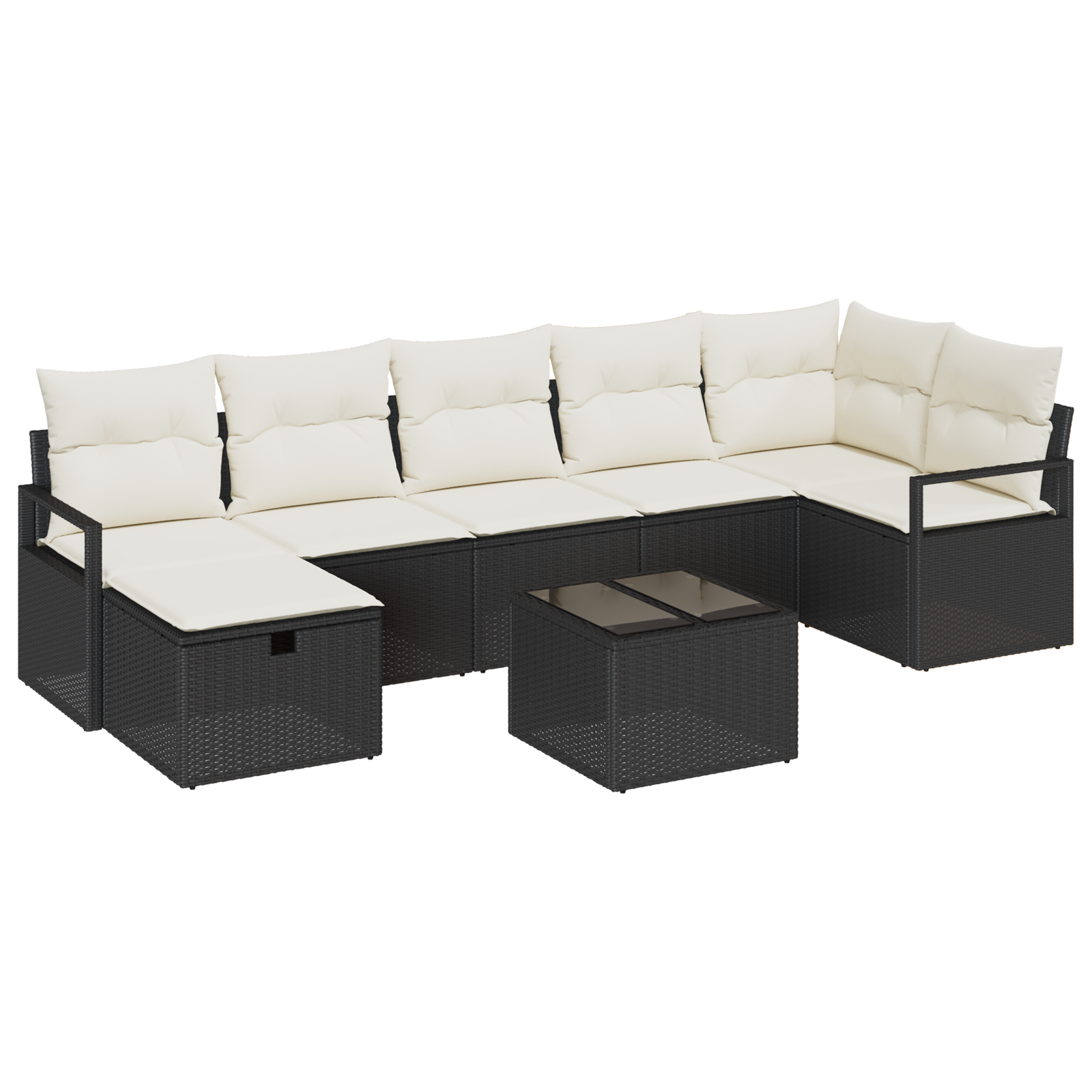 Thumbnail - vidaXL 8-tlg. Garten-Sofagarnitur mit Kissen Schwarz Poly Rattan