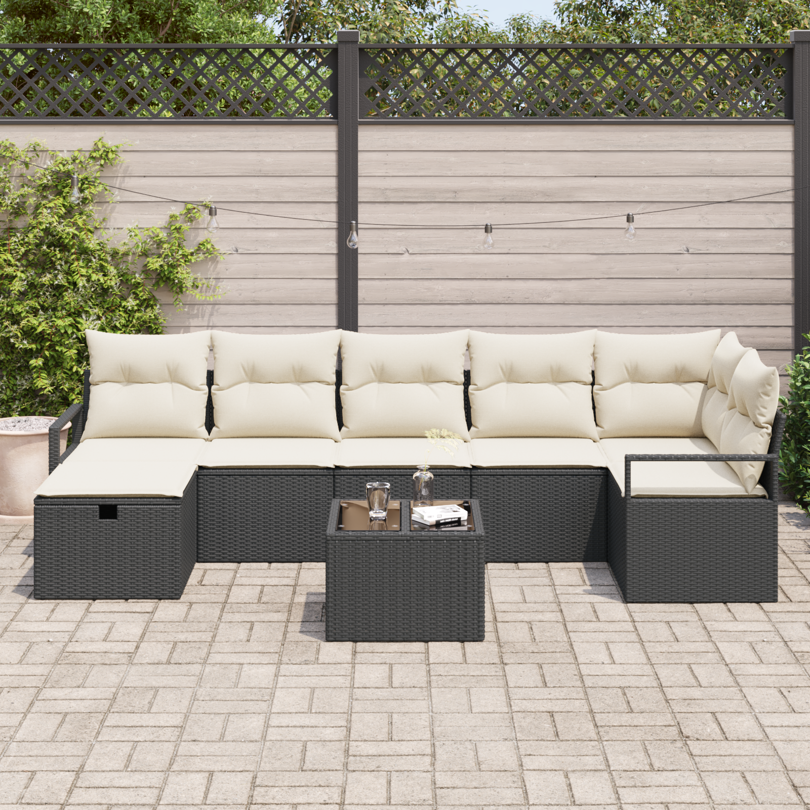 Thumbnail - vidaXL 8-tlg. Garten-Sofagarnitur mit Kissen Schwarz Poly Rattan