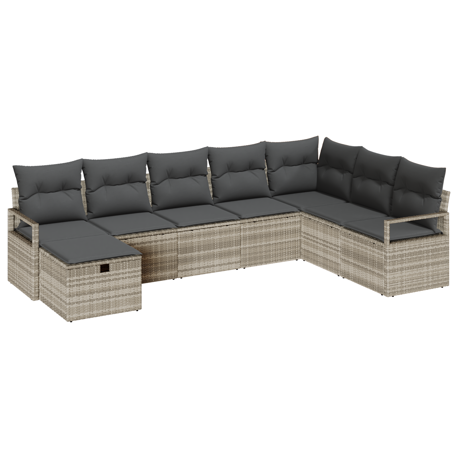 Thumbnail - vidaXL 8-teiliges Garten-Sofa-Set mit Kissen Hellgraues Poly-Rattan