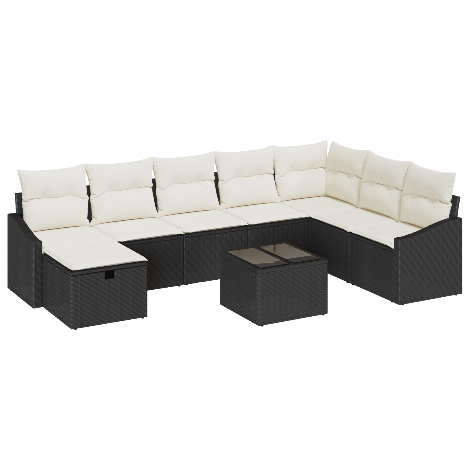 Thumbnail - vidaXL 9-tlg. Garten-Sofagarnitur mit Kissen Schwarz Poly Rattan