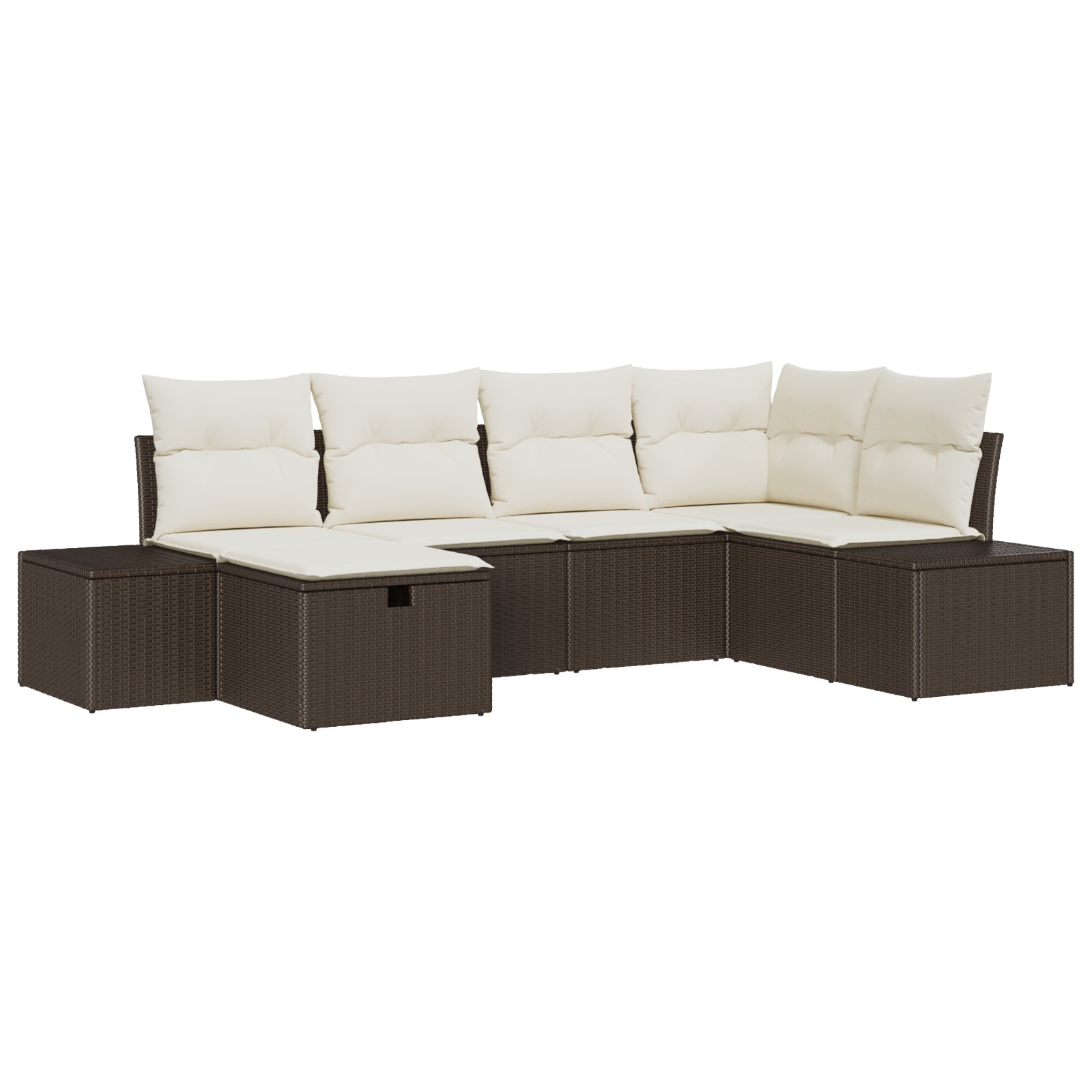 Thumbnail - vidaXL 6-teiliges Garten Sofa Set mit Kissen Braun Poly Rattan